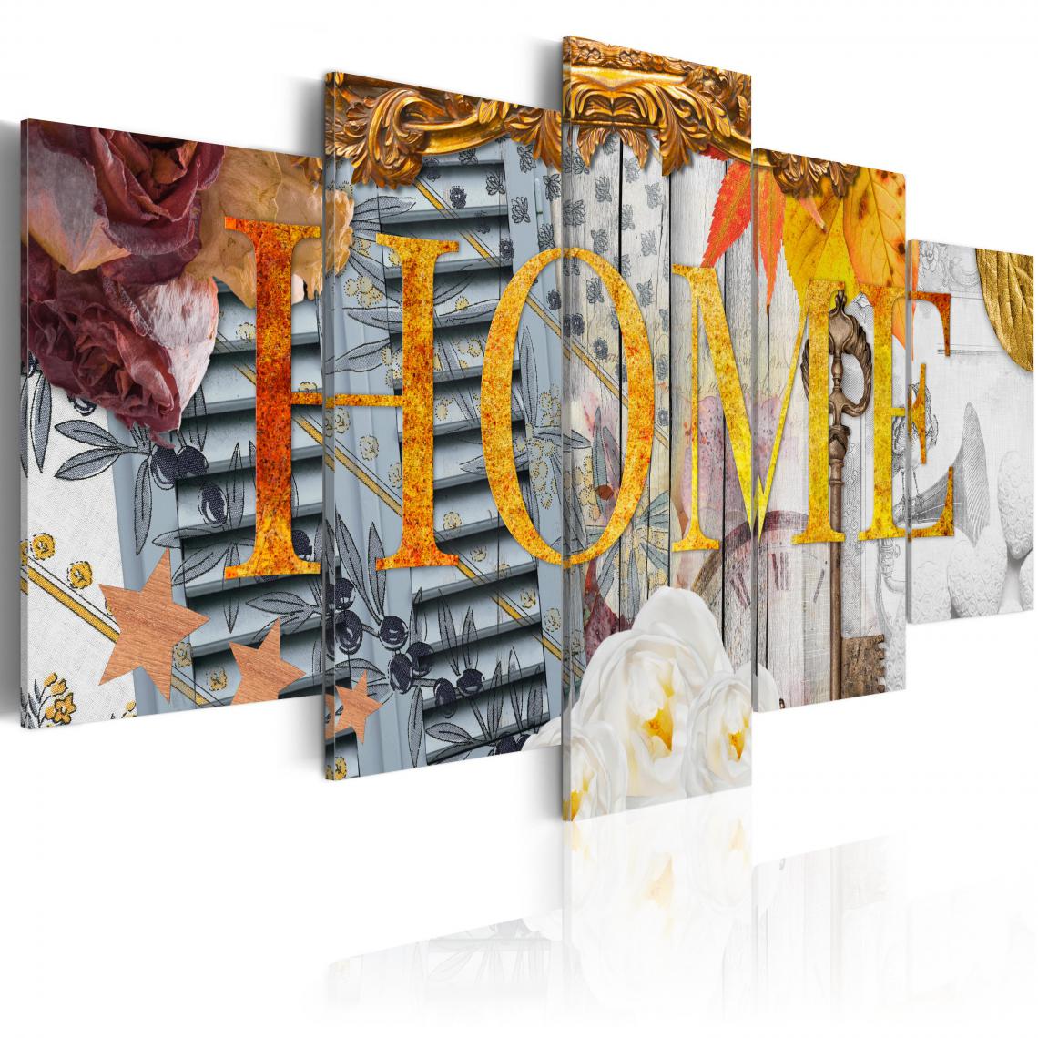 Decoshop26 - Tableau sur toile en 5 panneaux décoration murale image imprimée cadre en bois à suspendre Maison 200x100 cm 11_0008609 - Tableaux, peintures