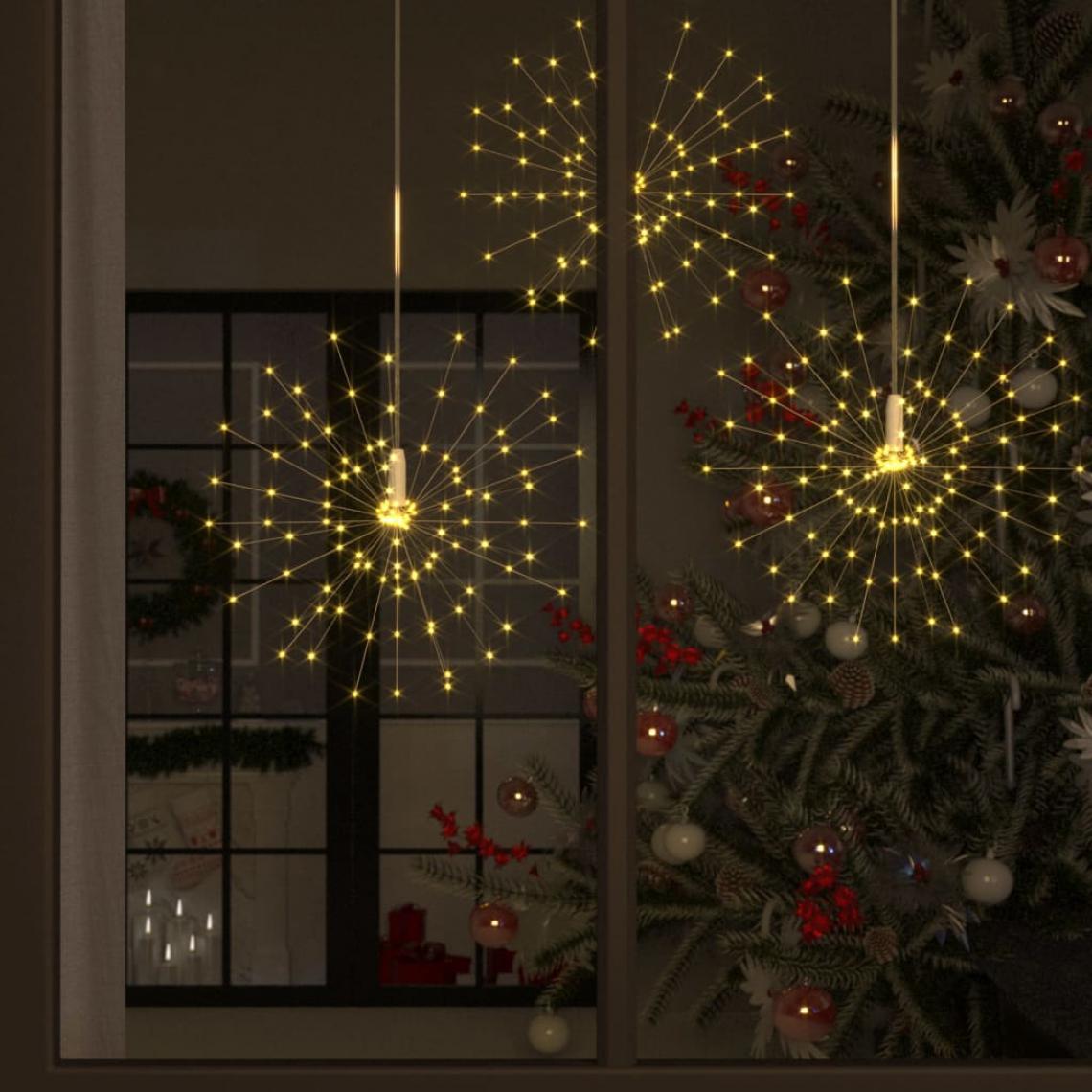 Wottes - Feu d'artifice de Noël d'extérieur Blanc chaud 50 cm 140 LED - Décorations de Noël