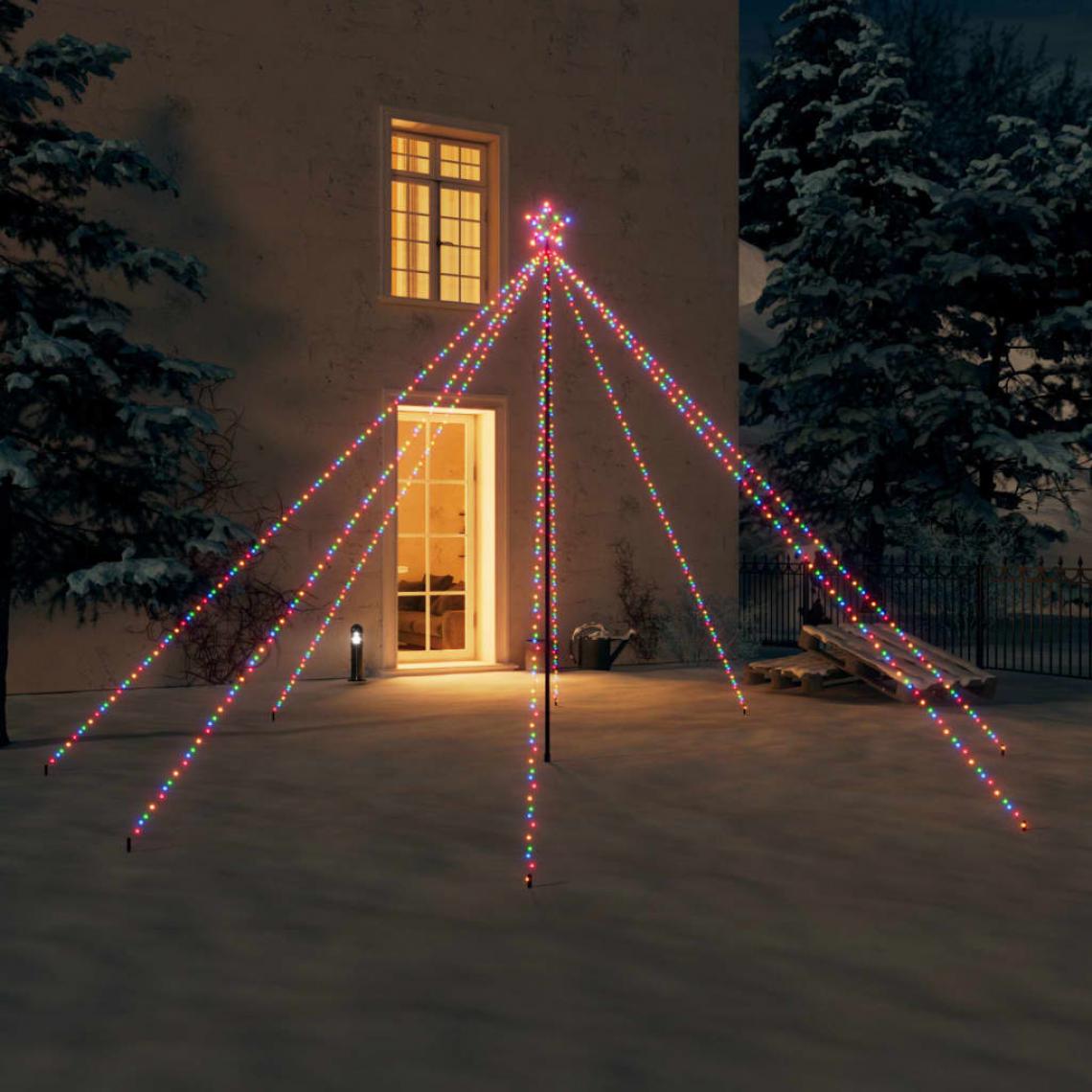Wottes - Lumières d'arbre de Noël Int/Ext 576 LED colorées 3,6 m - Décorations de Noël
