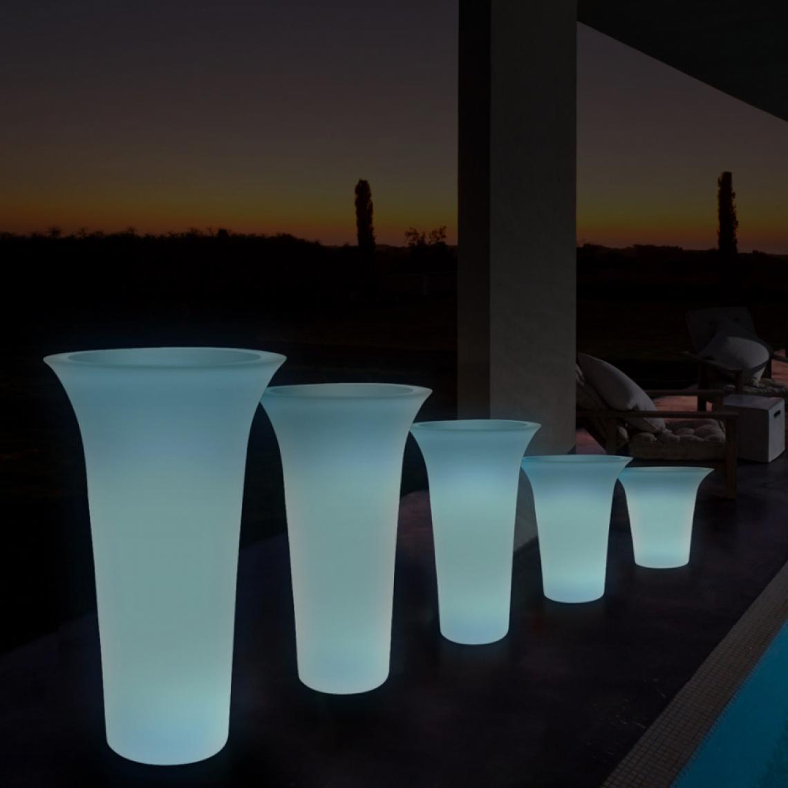 Ahd Amazing Home Design - Vase Lumineux Fluorescent Design Rond Extérieur Jardin Flos Fluo, Taille: ø 40 h 31 - Vases