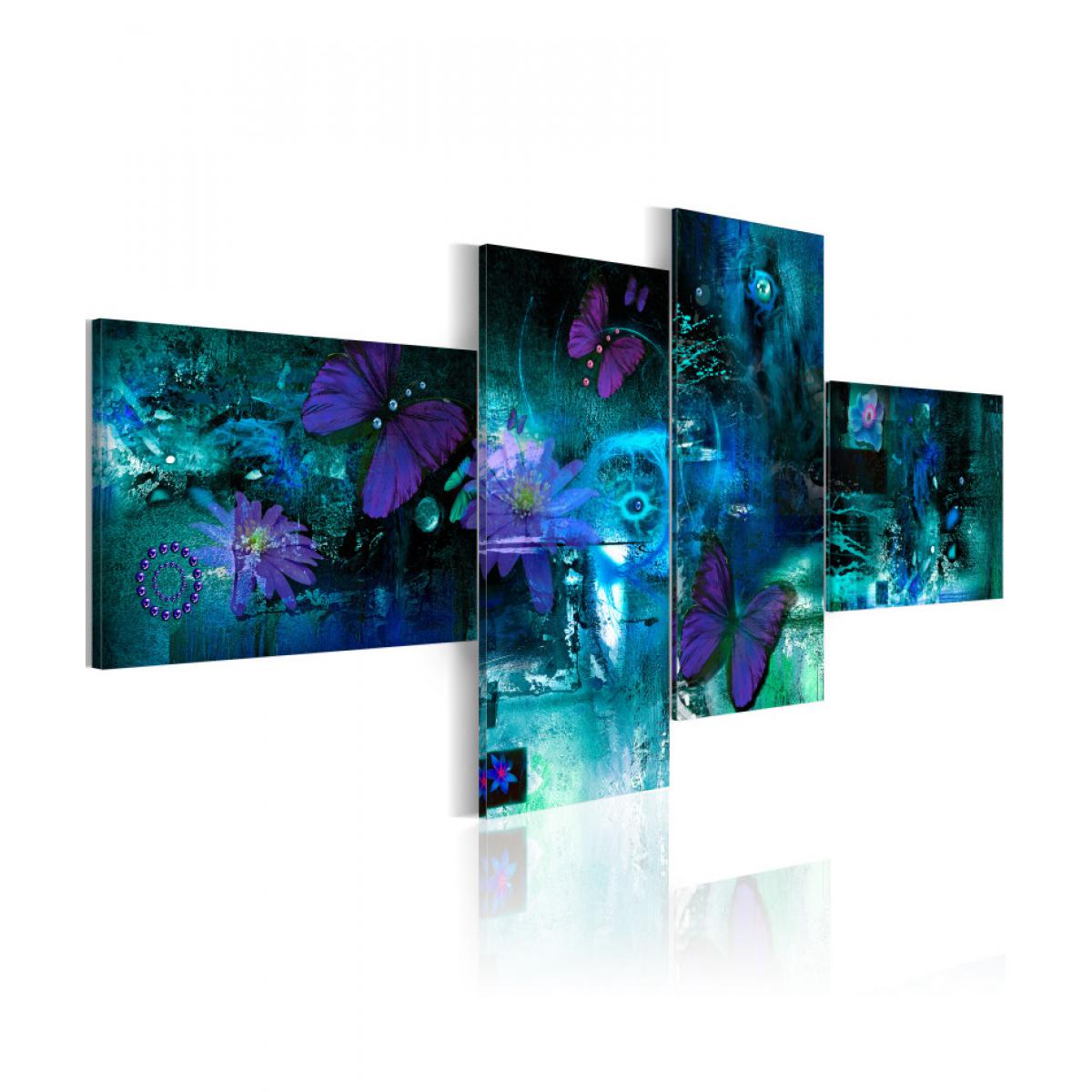 Artgeist - Tableau - Papillons en turquoise 200x90 - Tableaux, peintures