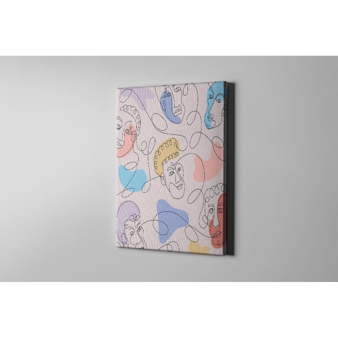 Homemania - HOMEMANIA Tableau sur toile Visages - Multicolore - 100 x 3 x 150 cm - Tableaux, peintures