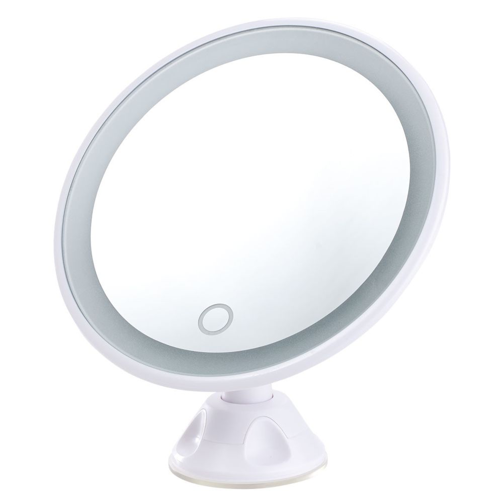 Sichler Beauty & Wellness - Miroir cosmétique à éclairage LED et grossissement 5x - À ventouse - Miroirs
