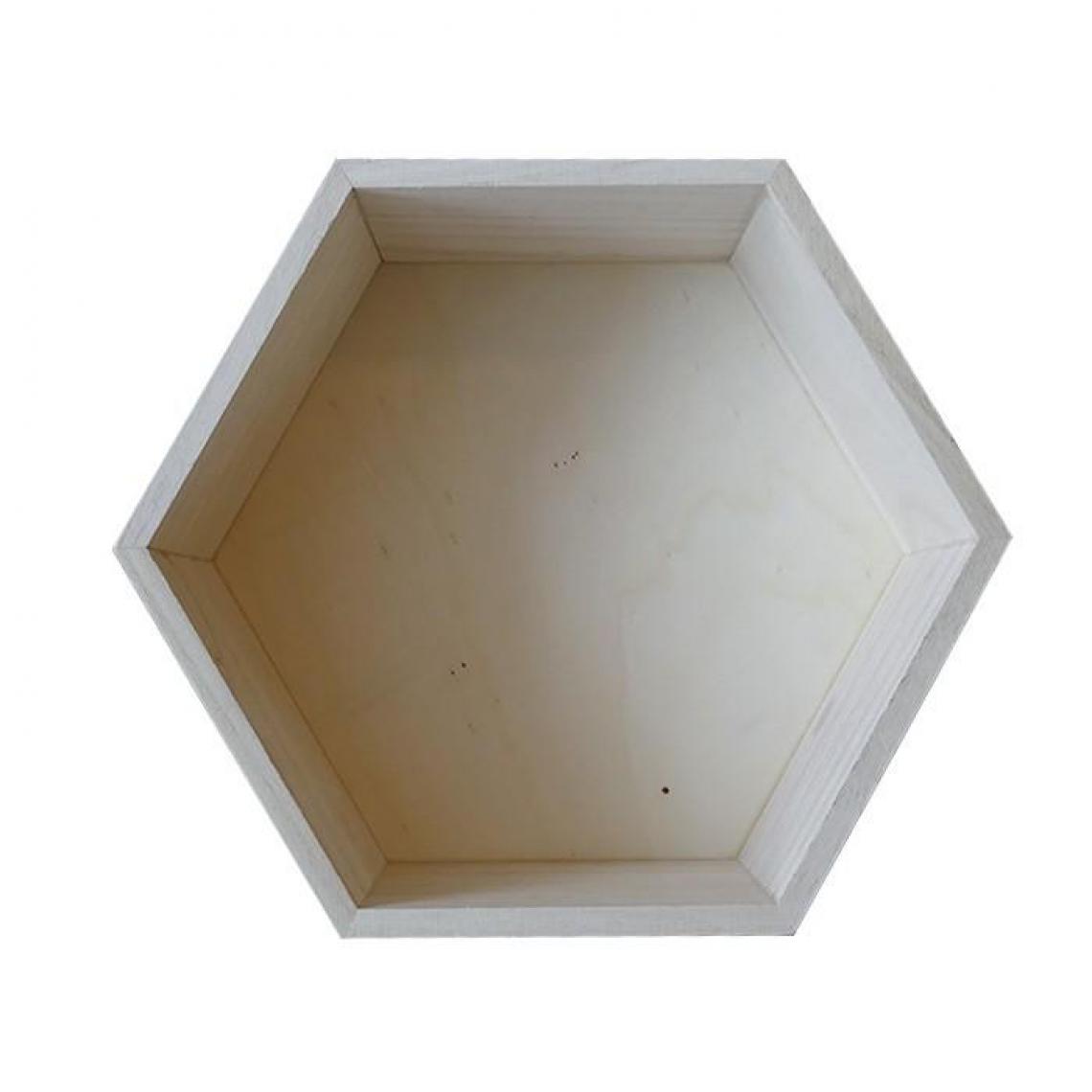 Artemio - Etagère hexagone en bois 27 x 23,5 x 10 cm - Objets déco