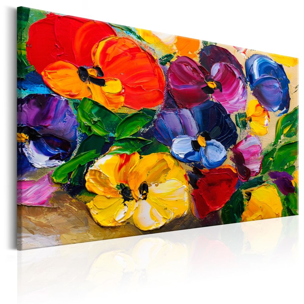 Bimago - Tableau - Spring Pansies - Décoration, image, art | Fleurs variées | - Tableaux, peintures