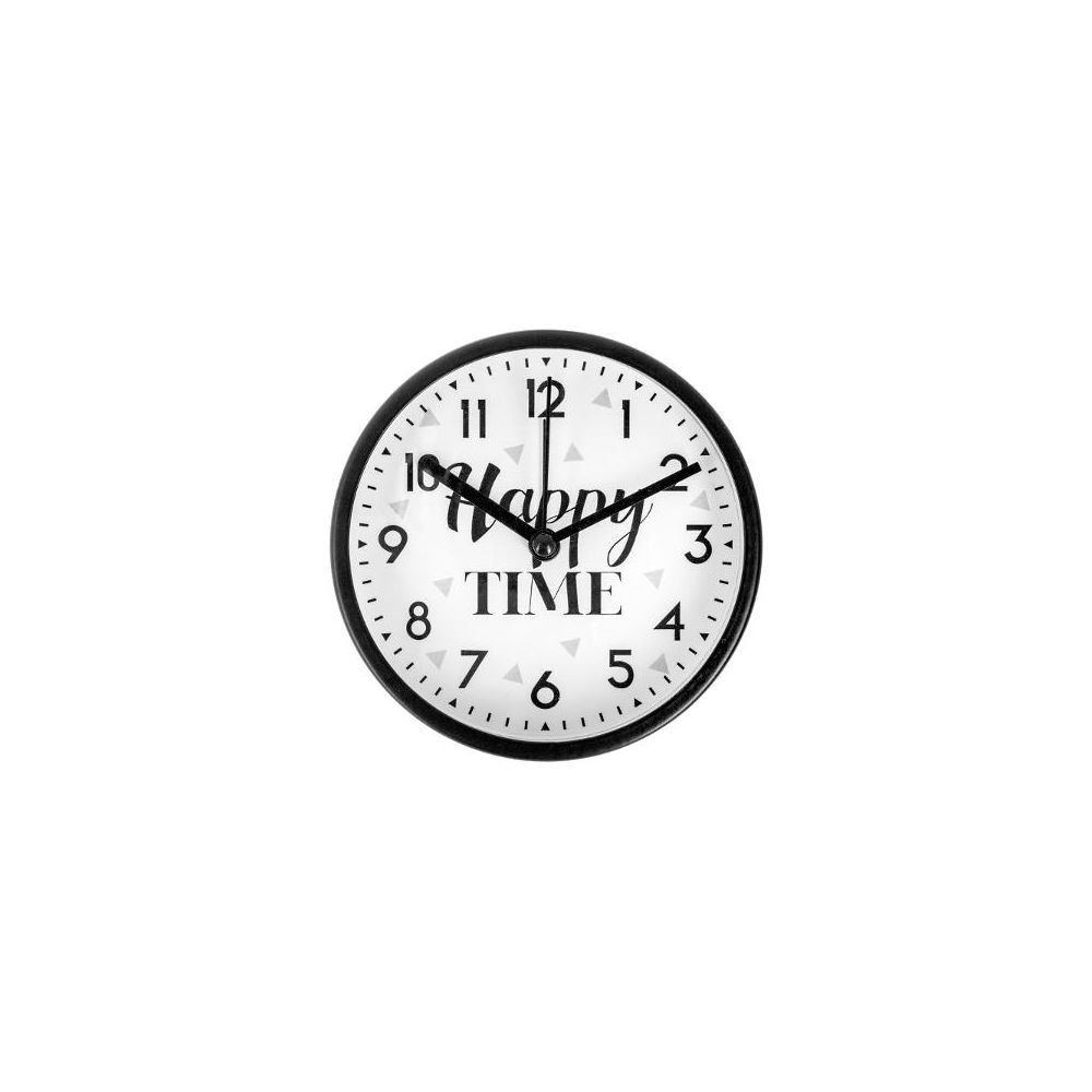 marque generique - Réveil rond ""Atomic"", 11,3 x 3,8 cm - Fer - Noir - Horloges, pendules