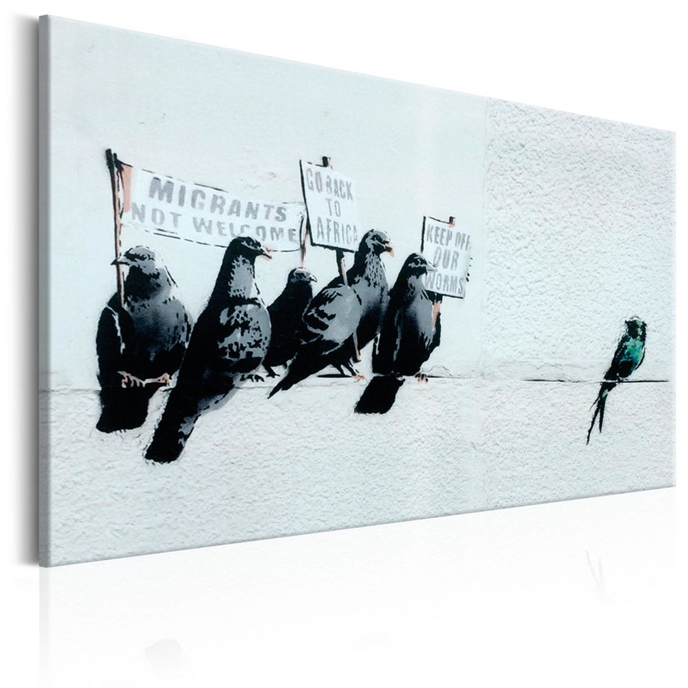 Artgeist - Tableau - Protesting Birds by Banksy 90x60 - Tableaux, peintures