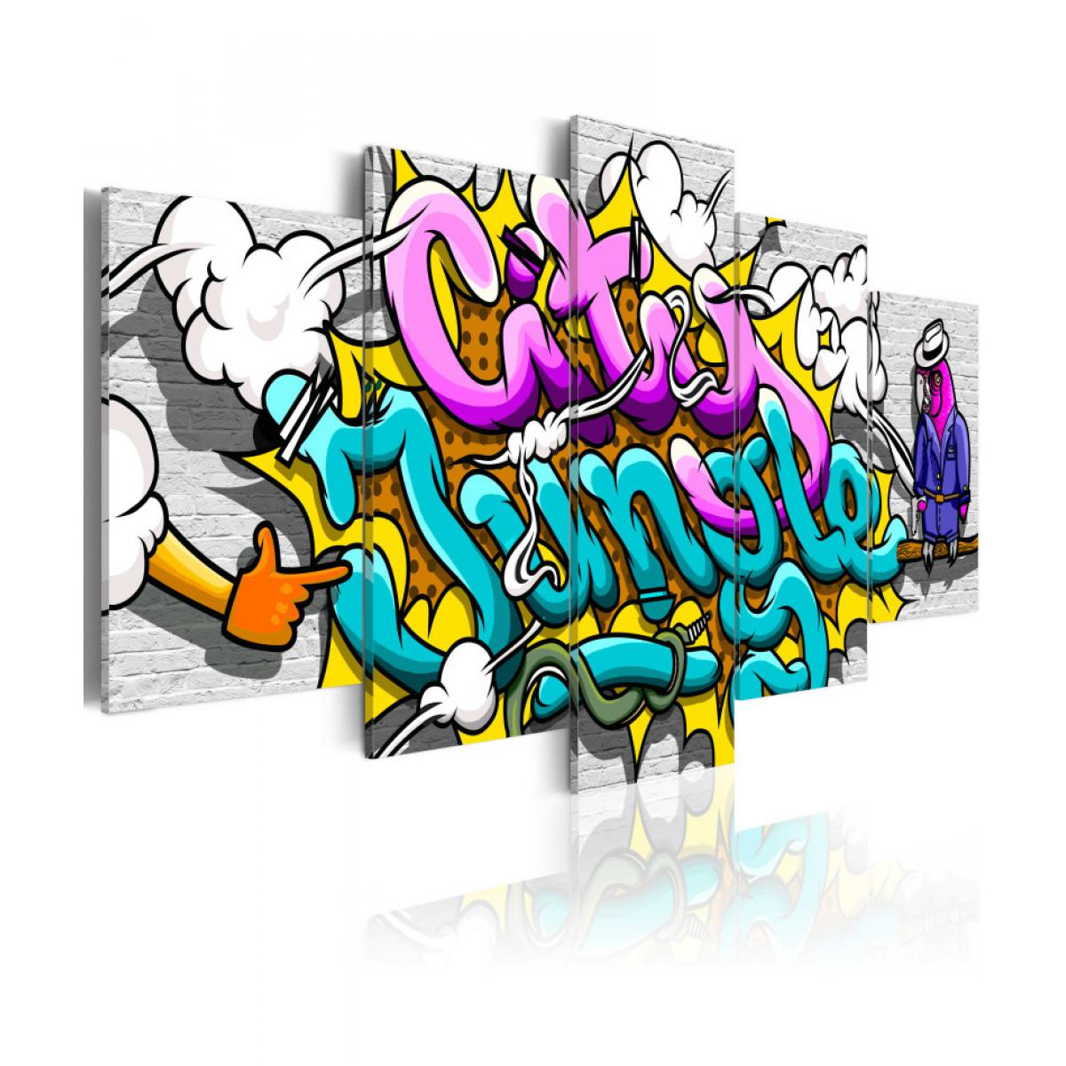 Artgeist - Tableau - Graffiti: city jungle 200x100 - Tableaux, peintures