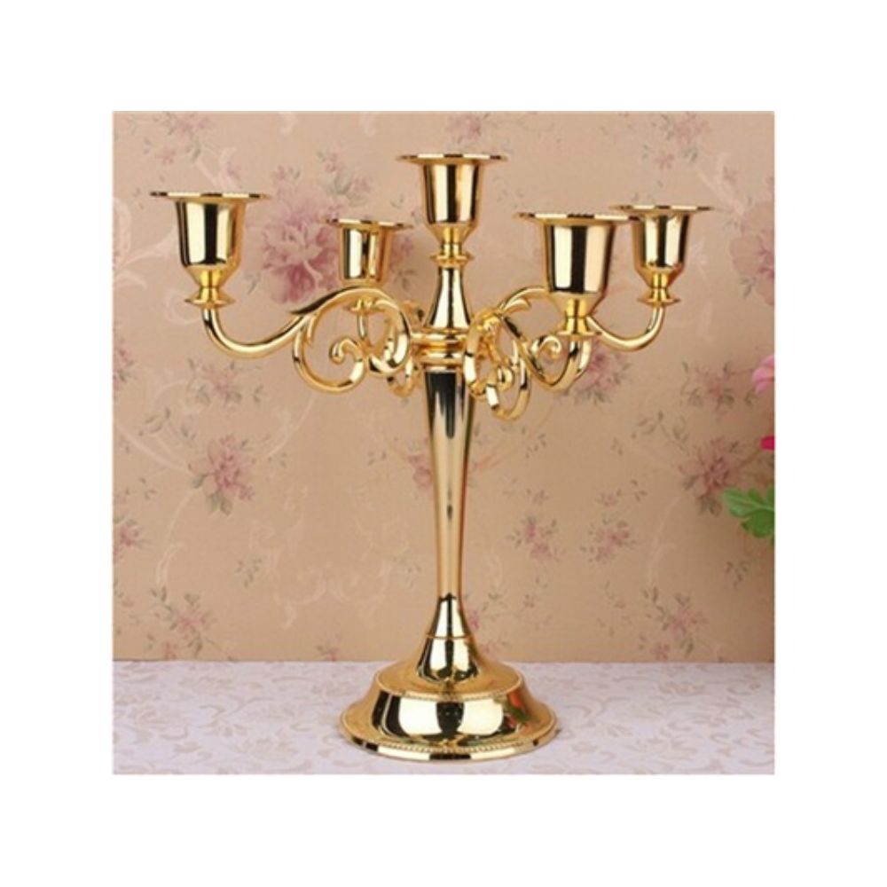 Wewoo - Rétro chandelier décoration de la maison salon café thème restaurant bijoux chandelle dîner accessoires Props cadeauxstyle bras Gold-5 - Bougies