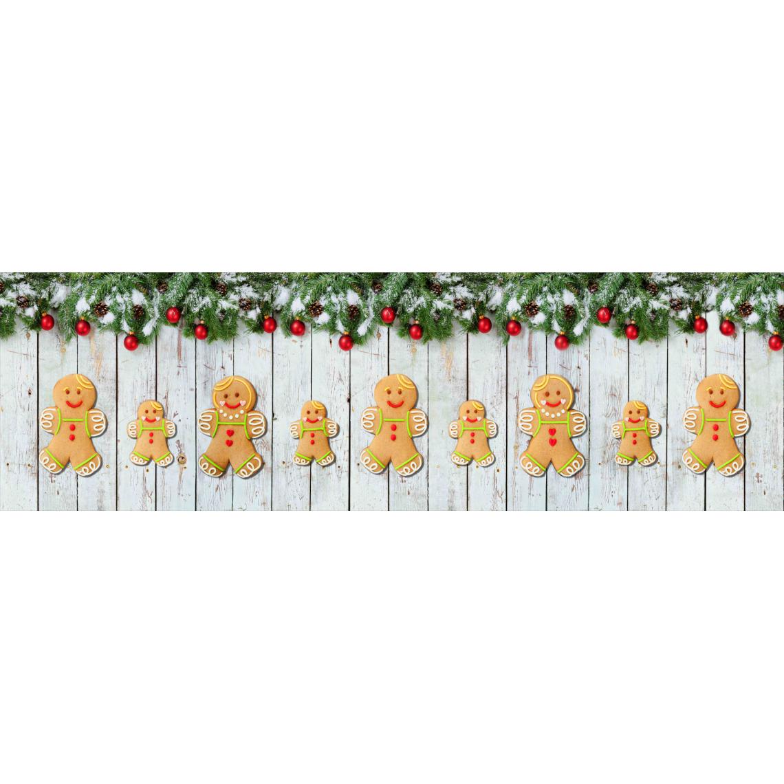 Alter - Chemin de cuisine, 100% Made in Italy, Tapis antitache avec impression numérique, Tapis antidérapant et lavable, Modèle de Noël - Casen, 180x52 cm - Tapis