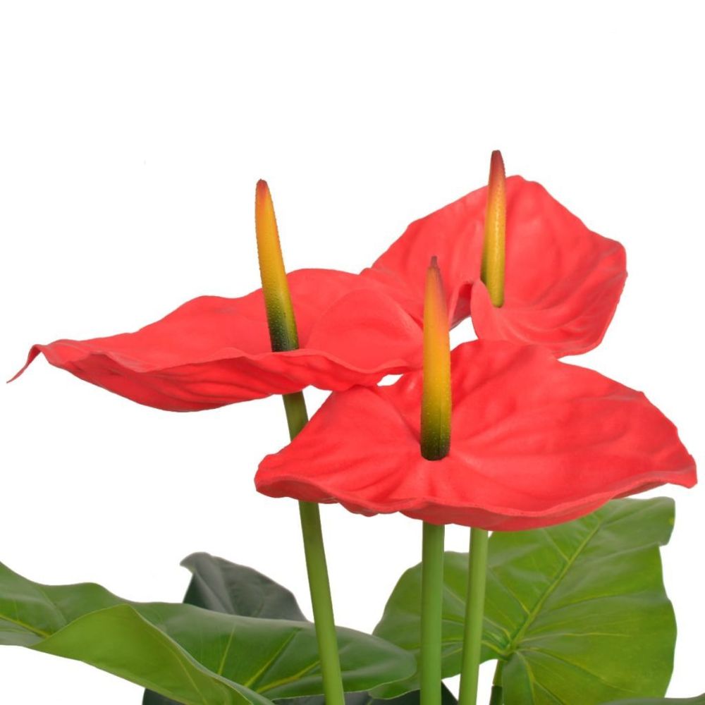 marque generique - Icaverne - Fleurs et plantes artificielles edition Plante artificielle avec pot Anthurium 90 cm Rouge et Jaune - Plantes et fleurs artificielles