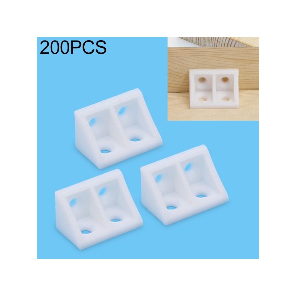 Wewoo - Support de panneau à angle droit pour meubles de connecteur de coin amovible épaissi en plastique de 200 PCS sans couvercletaille M blanc - Objets déco
