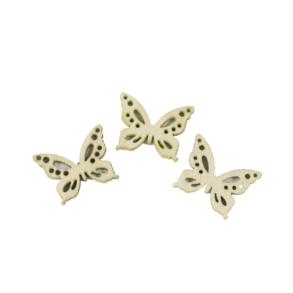 Visiodirect - 10 Lots de 20 Confettis de table papillon en Bois Ivoire - 1,5 x 2 cm - Objets déco