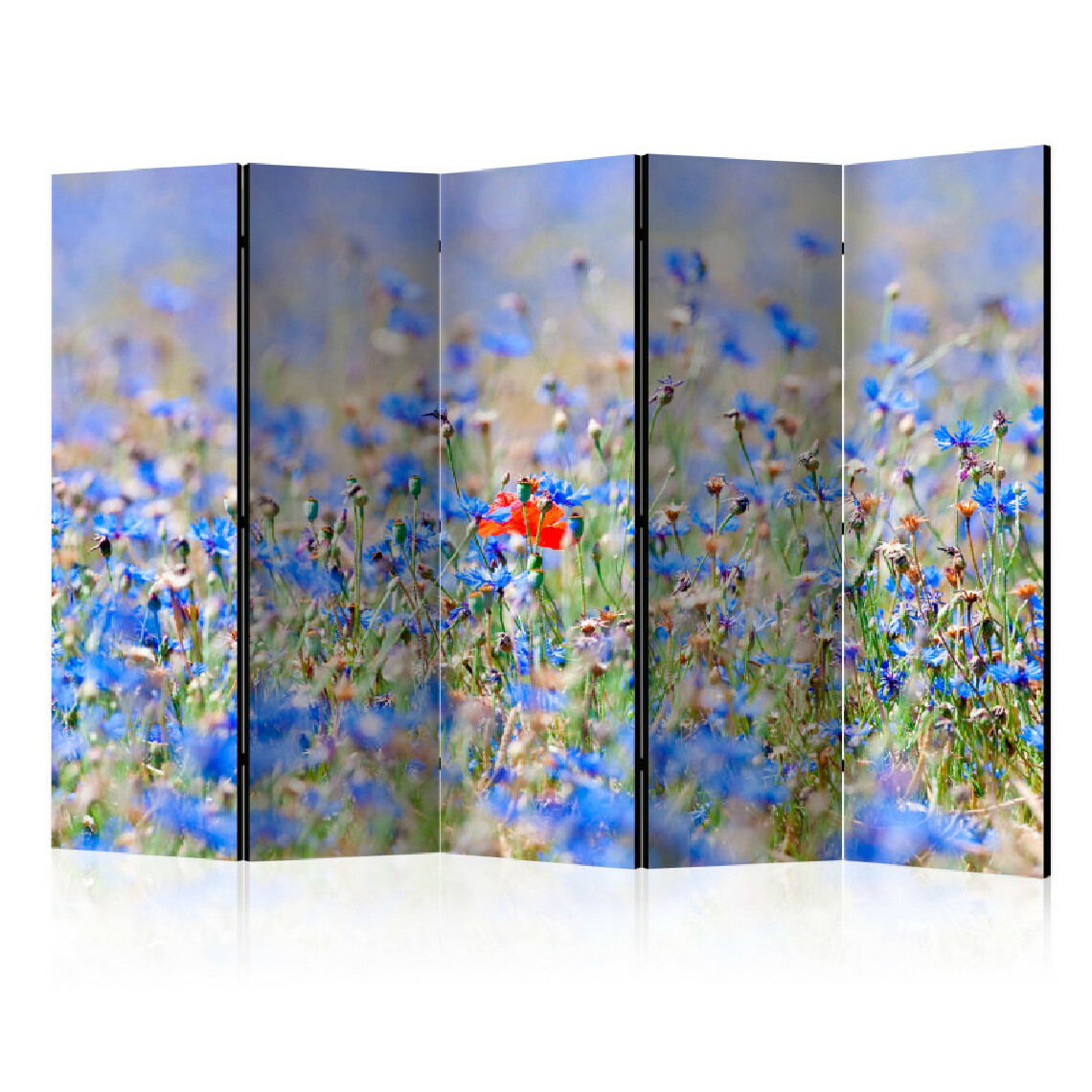 Artgeist - Paravent 5 volets - A sky-colored meadow - cornflowers II [Room Dividers] 225x172 - Paravents