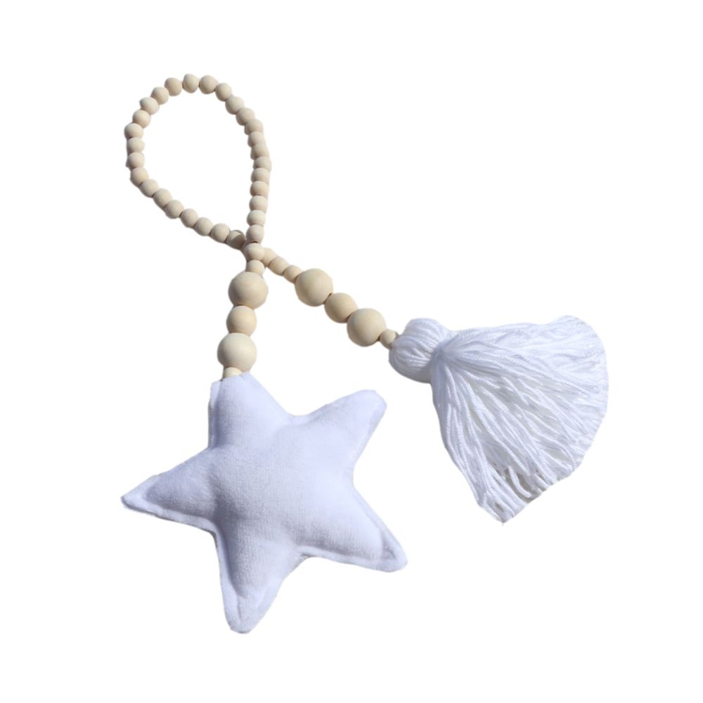 marque generique - Pendentif en caoutchouc perlé en bois moustiquaire agrafe décoration murale étoile blanche - Objets déco