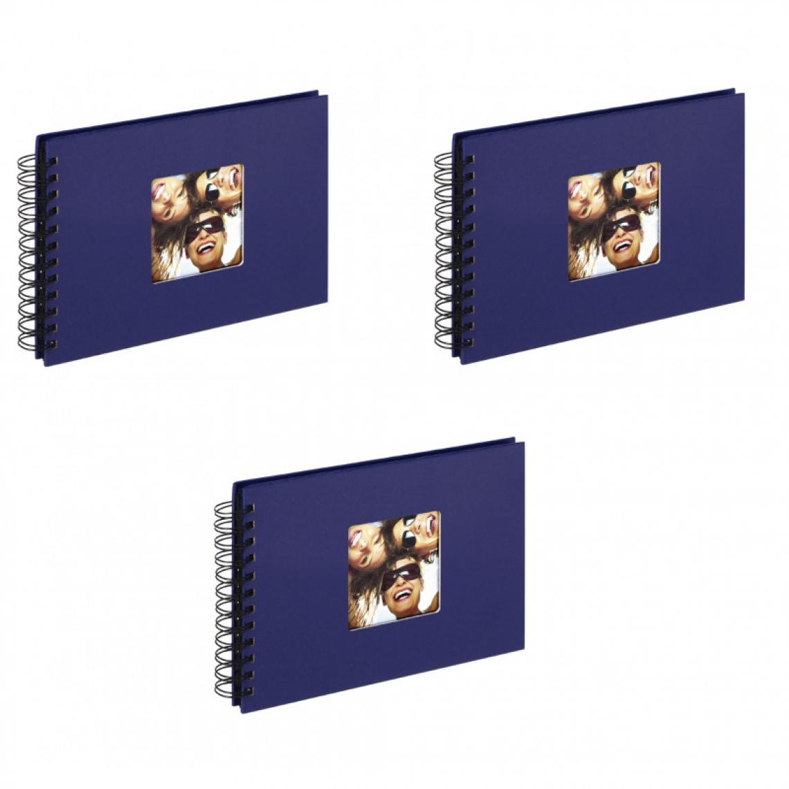 Ac-Deco - Lot de 3 Albums classique à spirales - WALTHER "Fun" - 17 x 23 cm - Bleu - Cadres, pêle-mêle