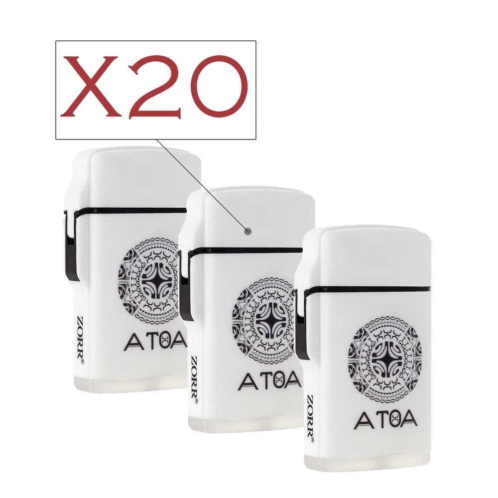 marque generique - Pack de 20 Briquets Tempête Torche Patutiki édition ATOA Blanc - Cendriers