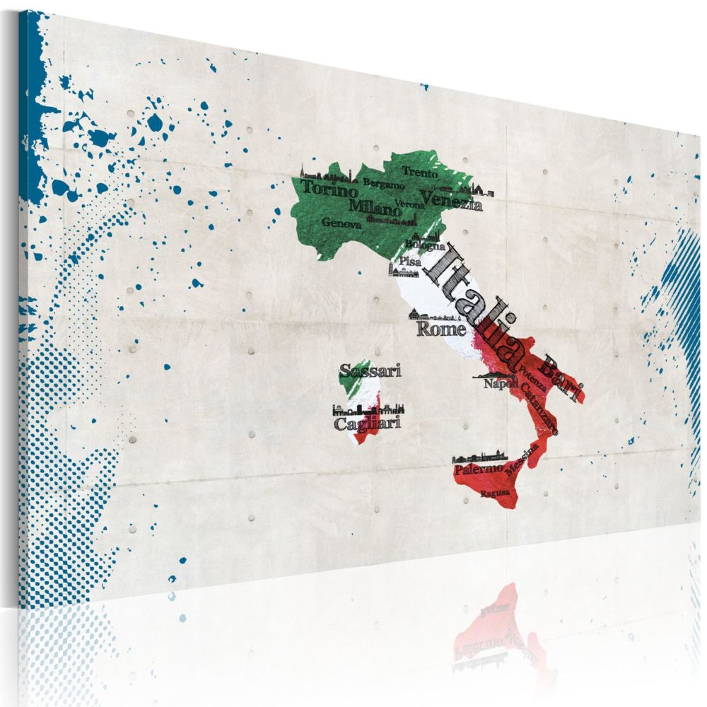Artgeist - Tableau - Carte de l'Italie 120x80 - Tableaux, peintures