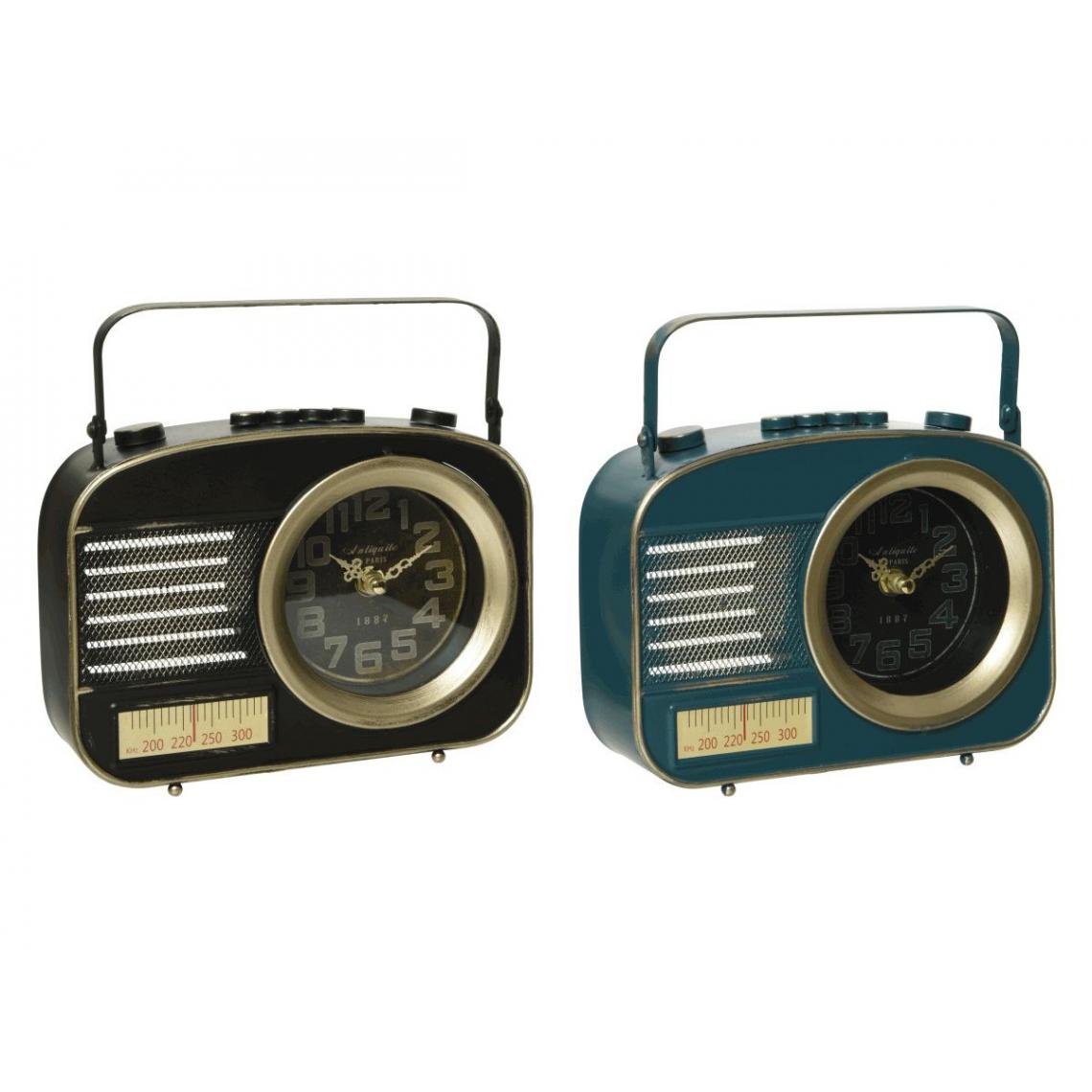 Kaemingk - Horloge À Poser En Métal Design Radio Noire - Nos Envies Déco - Horloges, pendules