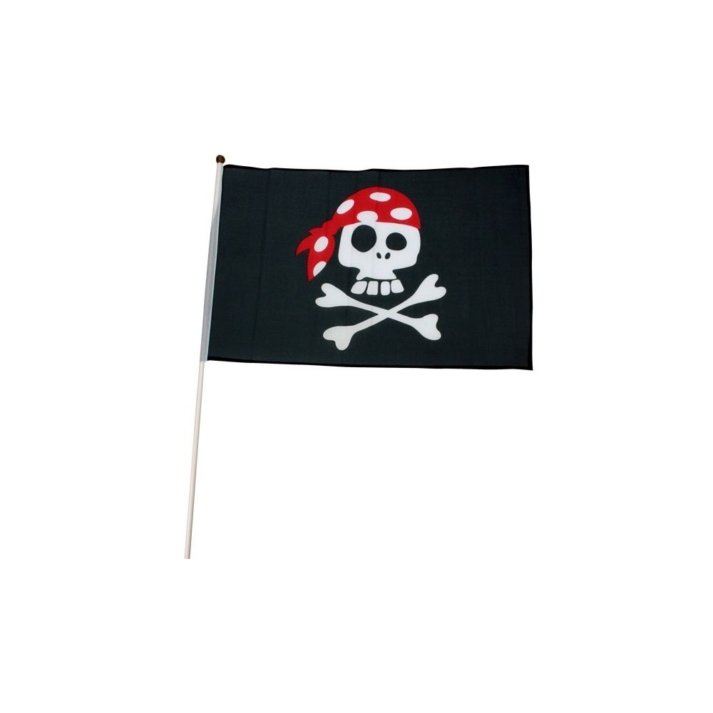 Coolminiprix - Lot de 3 - Drapeau pirate ""Jolly Roger"" 45 x 30cm avec hampe - Qualité COOLMINIPRIX - Objets déco