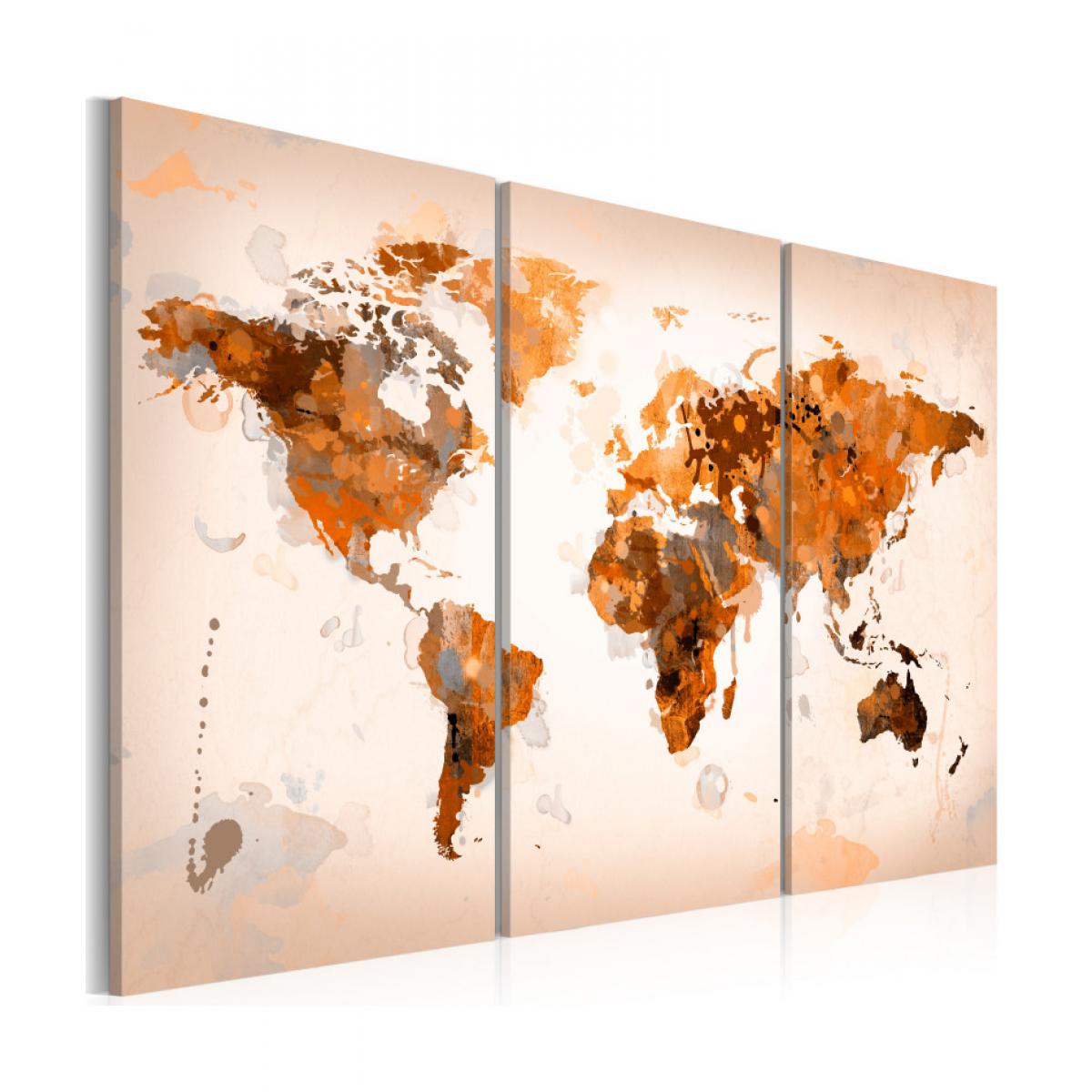 Artgeist - Tableau - Map of the World - Desert storm - triptych 120x80 - Tableaux, peintures