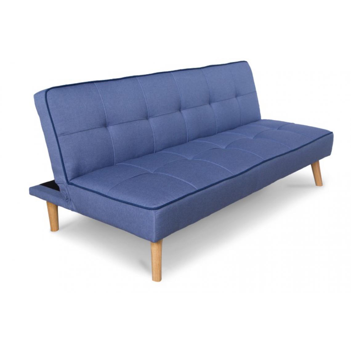 Homestyle4U - Canape lit rabattable bleu - Objets déco