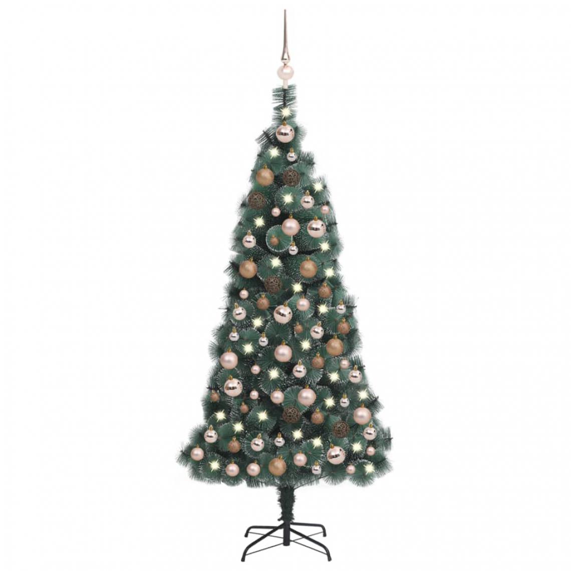 Vidaxl - vidaXL Arbre de Noël artificiel avec LED et boules Vert 150 cm PVC PE - Sapin de Noël