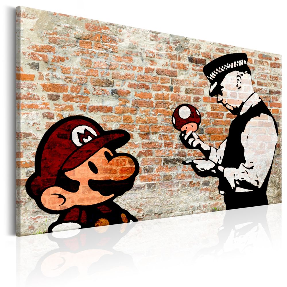 Bimago - Tableau - Banksy: Police Caution - Décoration, image, art | Art urbain | - Tableaux, peintures