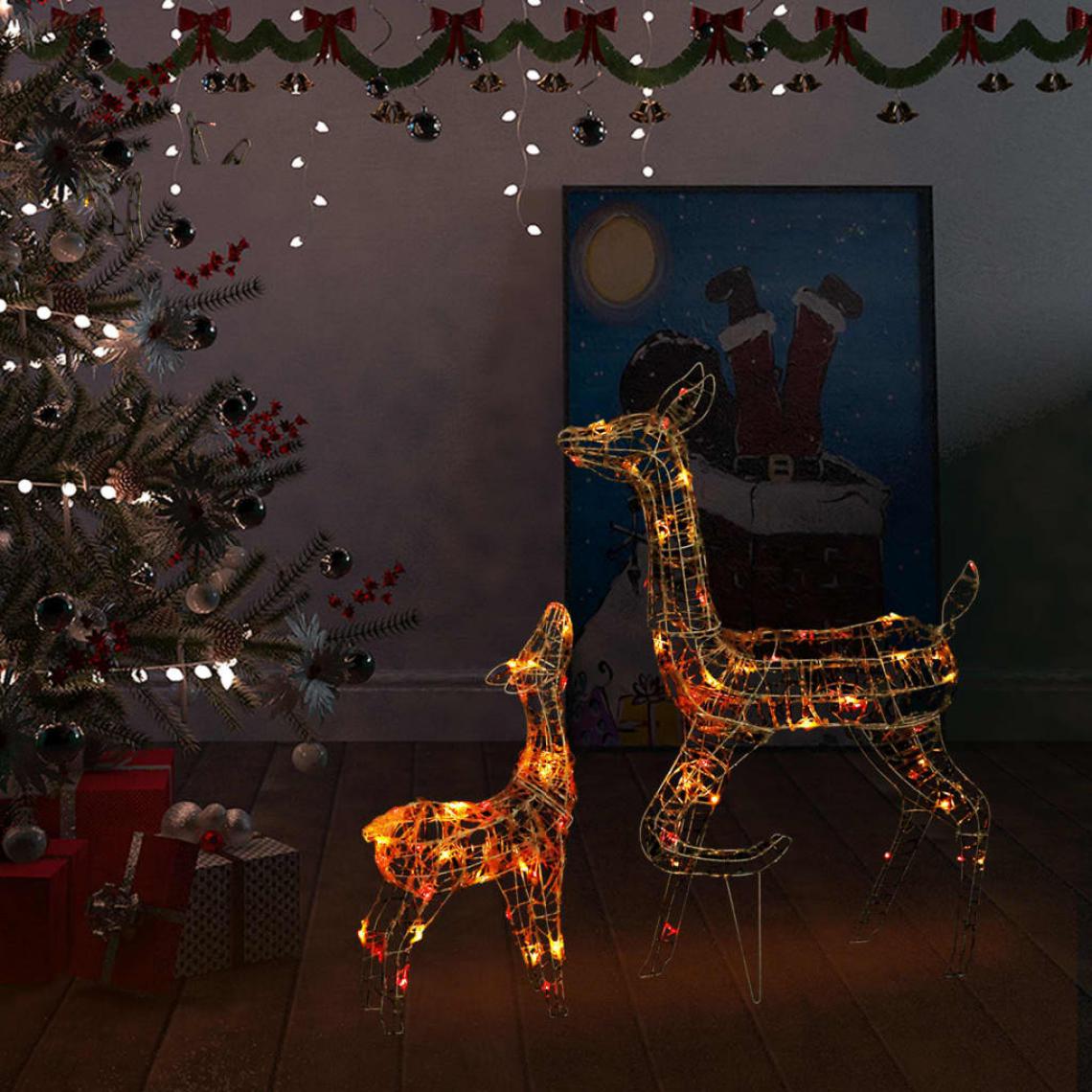 Vidaxl - vidaXL Famille de rennes de décoration Acrylique 160 LED colorées - Décorations de Noël