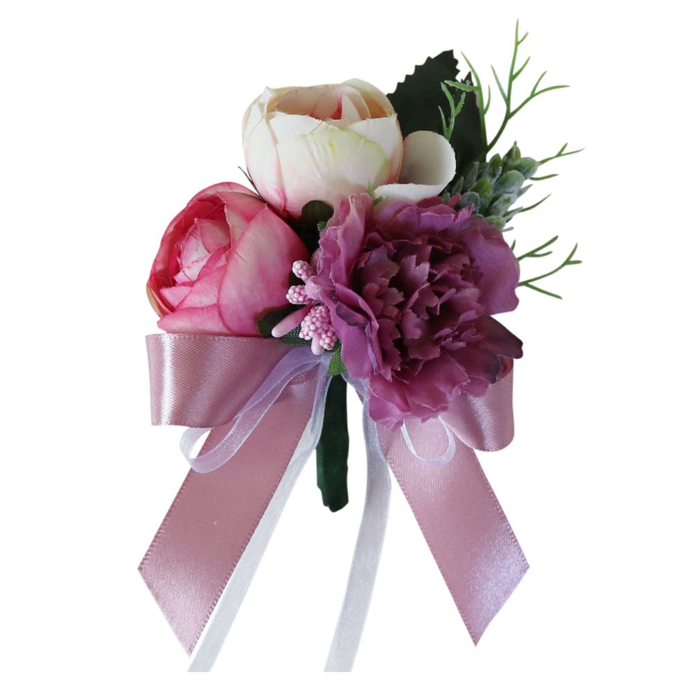 marque generique - mariage thé rose oeillet soie fleur fleur à la boutonnière corsage rosé violet - Plantes et fleurs artificielles