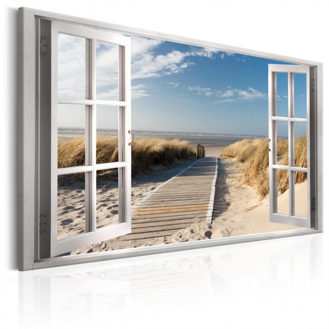 Artgeist - Tableau - Window: View of the Beach .Taille : 90x60 - Tableaux, peintures