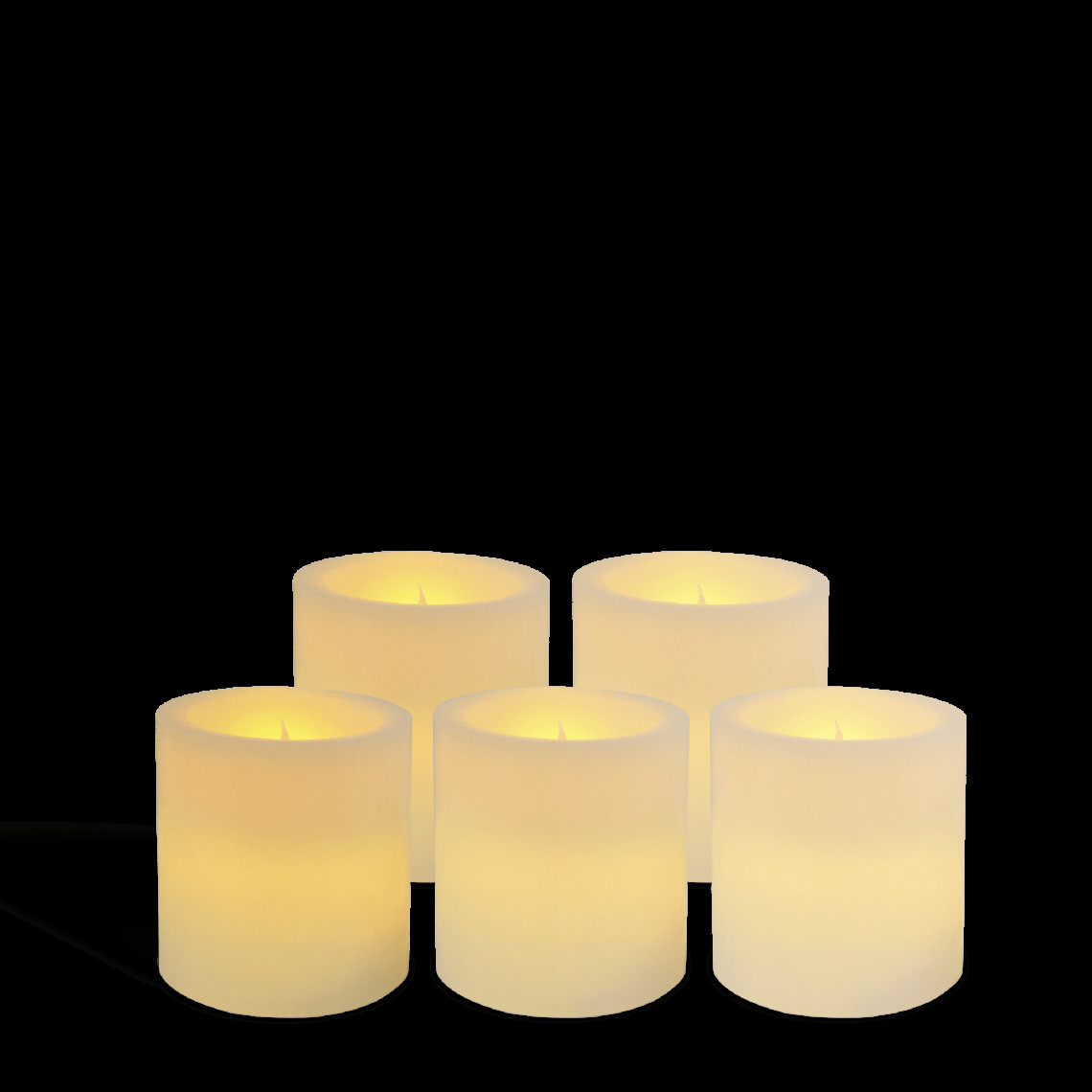 Skylantern - Pack de 5 bougies pilier LED Ivoire 7x7,5cm - Bougies