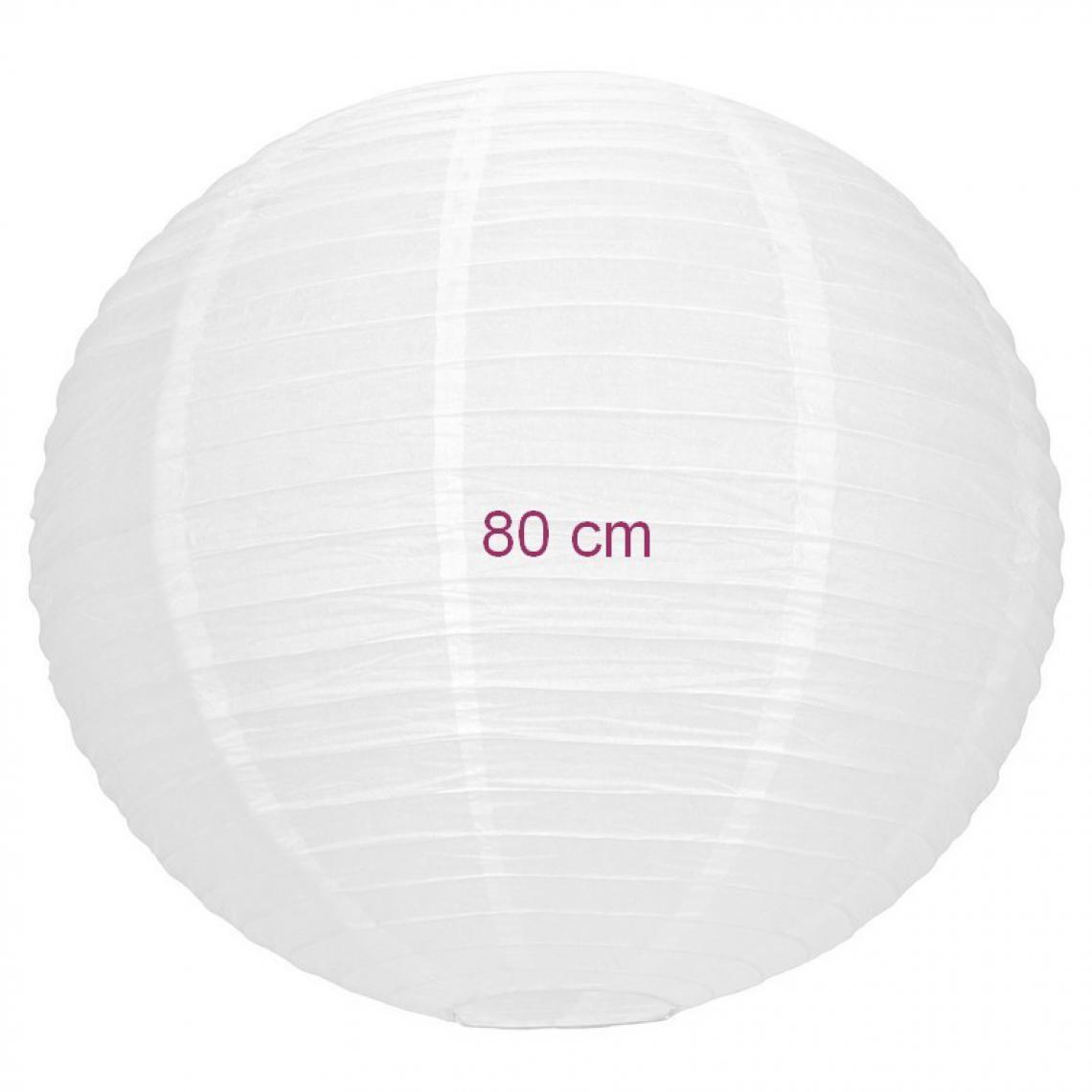 Partypro - Maxi Lampion Boule Géante chinoise blanche, Lanterne japonaise, 80 cm de diamètre, à suspendre - Photophores