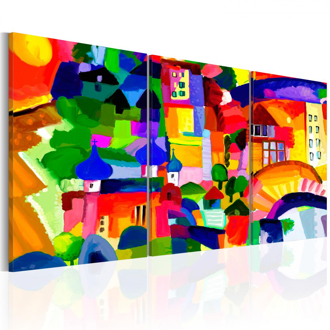 Artgeist - Tableau - Colourful Town 120x60 - Tableaux, peintures