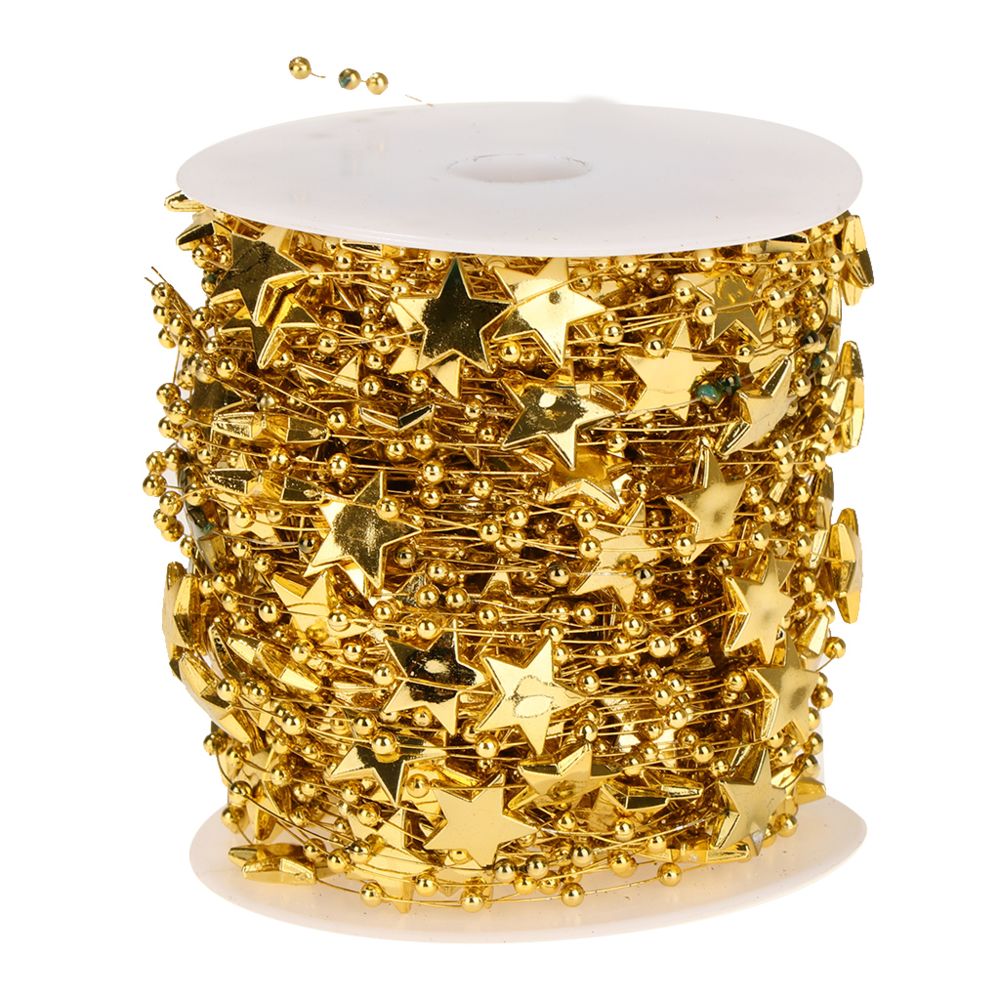 marque generique - 30m étoile perle guirlandes diy bracelet de mariage arbre de noël accessoire or - Objets déco