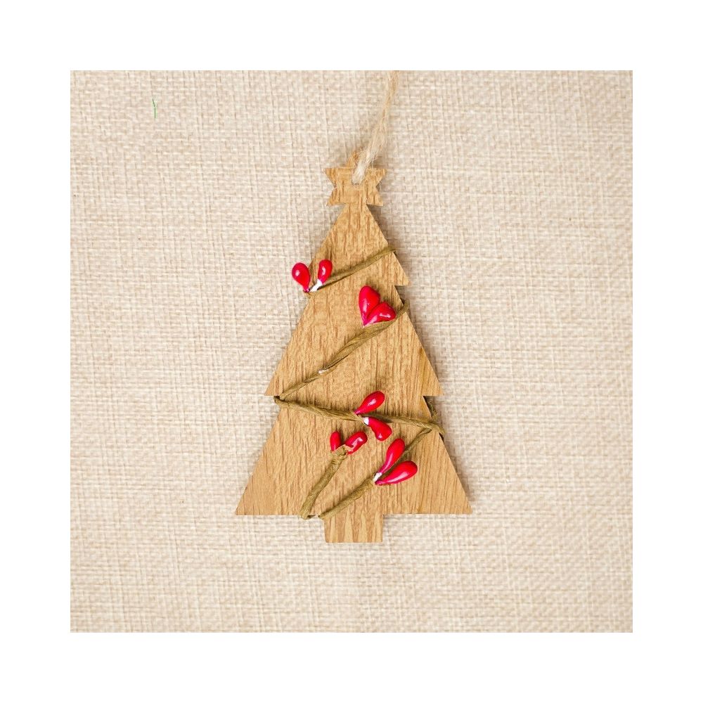 Wewoo - 10 PCS Creative en bois ornement de panneau de rotin arbre de Noël Couleur du journal - Décorations de Noël