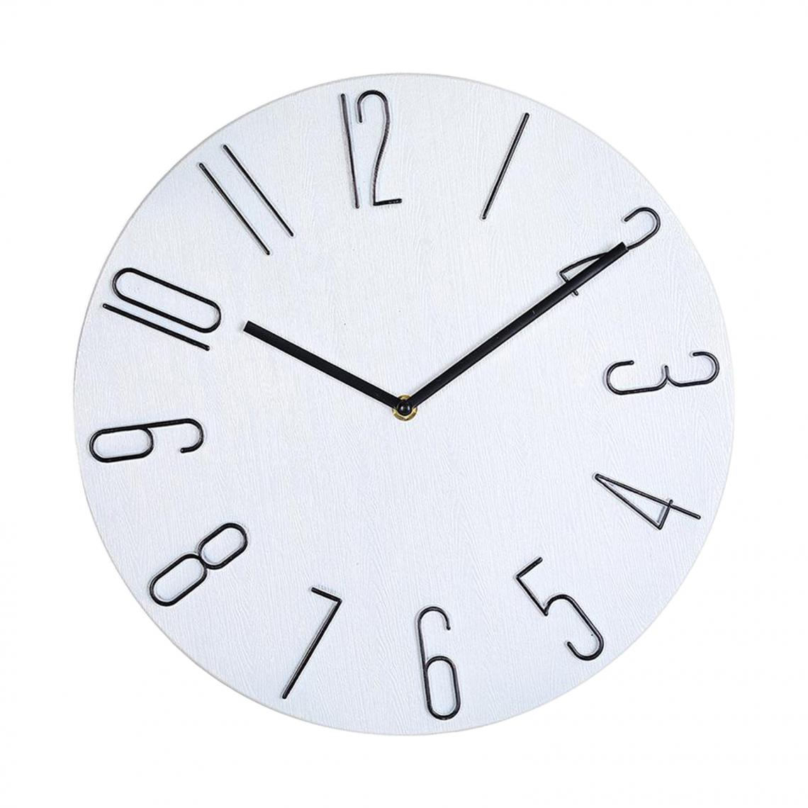 marque generique - Horloge Murale Quartz Montre Moderne Chambre 14 '' Swing Bureau Décoration Noir - Horloges, pendules
