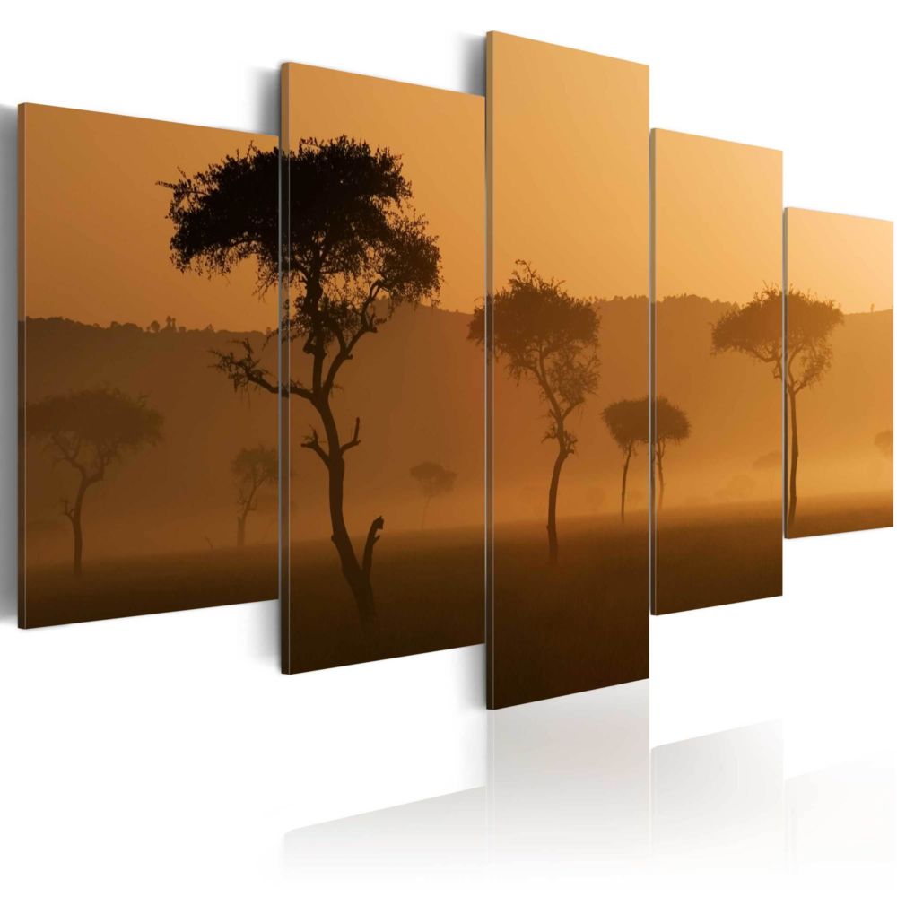 Artgeist - Tableau - Savane dans le brouillard 200x100 - Tableaux, peintures