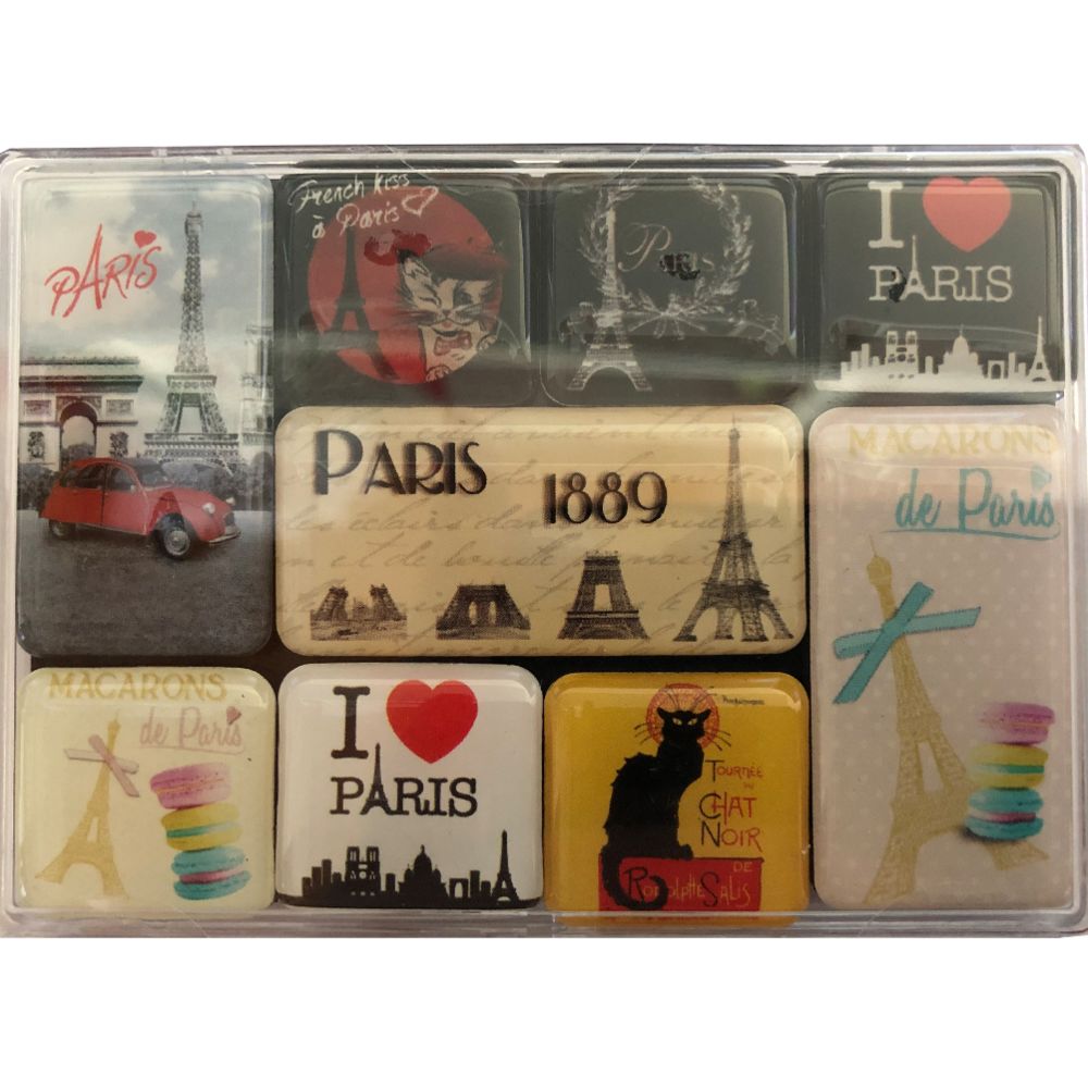 Enesco - Lot de 9 Mini Magnets I Love Paris - Affiches, posters