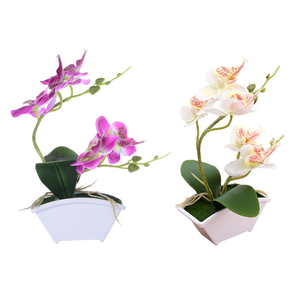 marque generique - Fleurs Artificielles De Faux Bonsaï D'orchidée, Décors Extérieurs D'intérieur De Maison De Bureau - Plantes et fleurs artificielles
