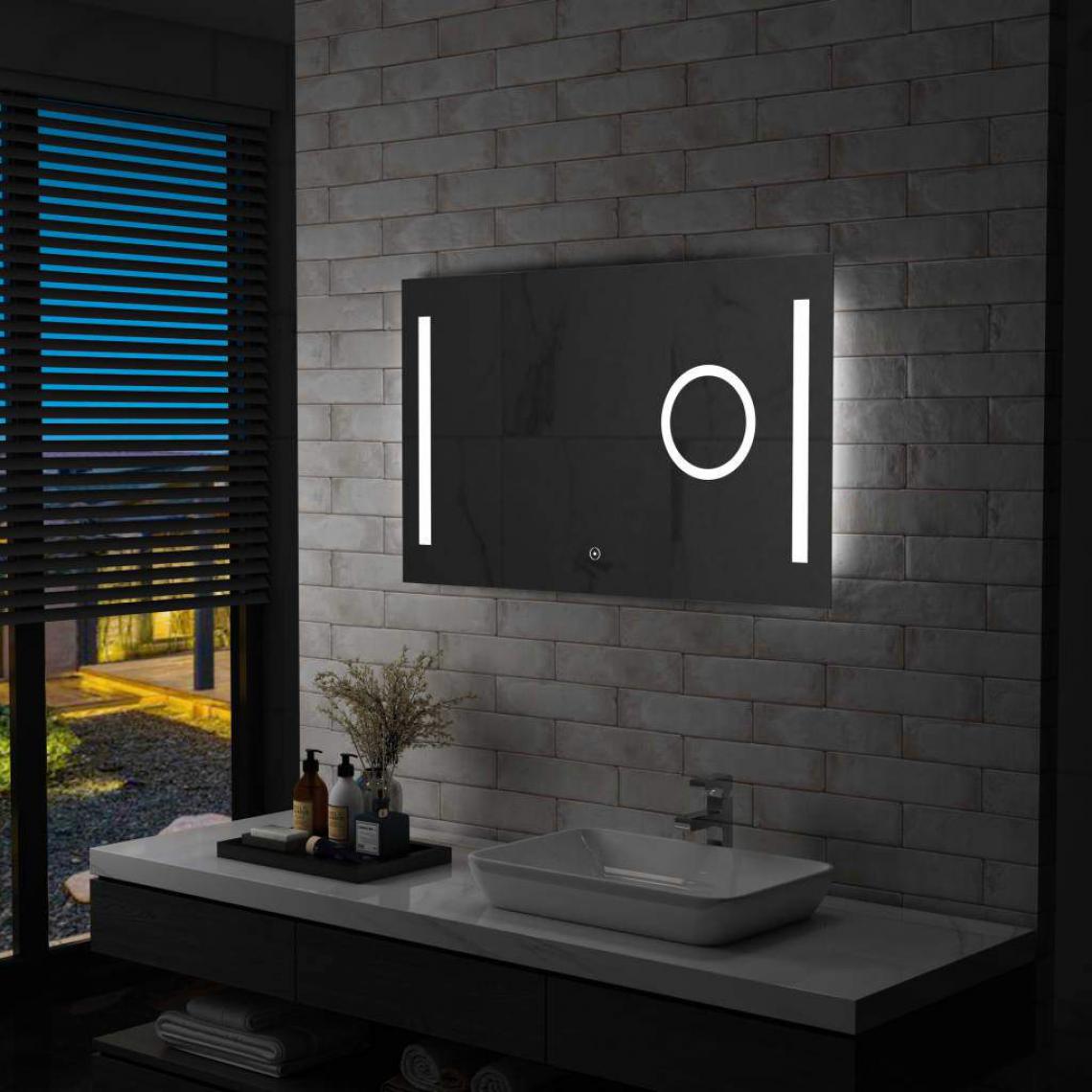 Decoshop26 - Miroir mural à LED de salle de bain et capteur tactile 100x60cm DEC022622 - Miroirs
