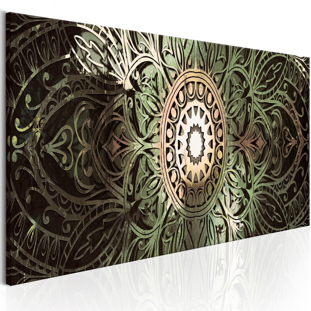 Bimago - Tableau - Emerald Mandala - Décoration, image, art | Zen | - Tableaux, peintures