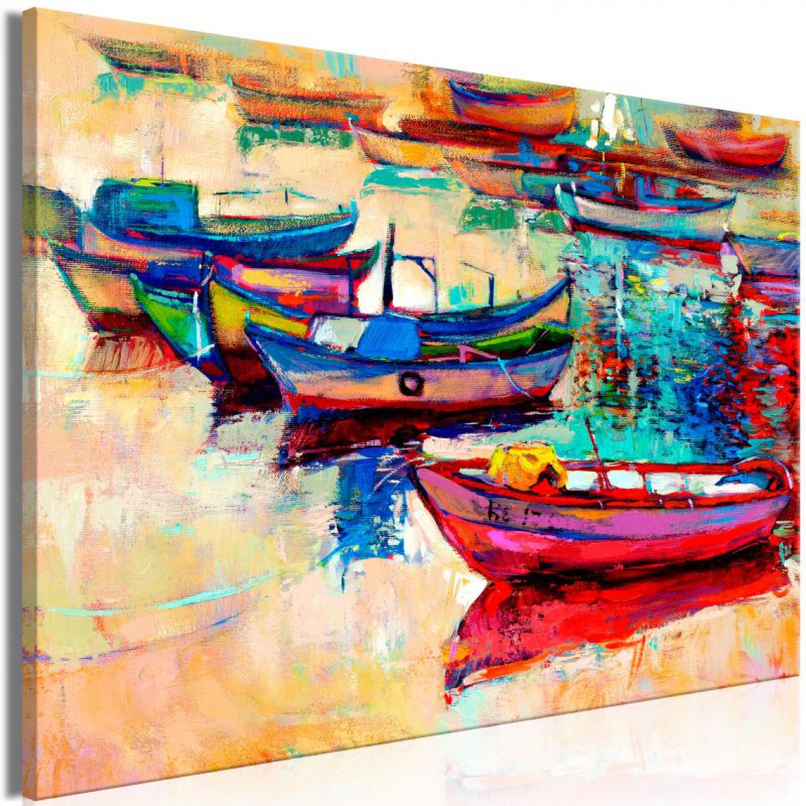 Artgeist - Tableau - Boats (1 Part) Wide .Taille : 120x80 - Tableaux, peintures