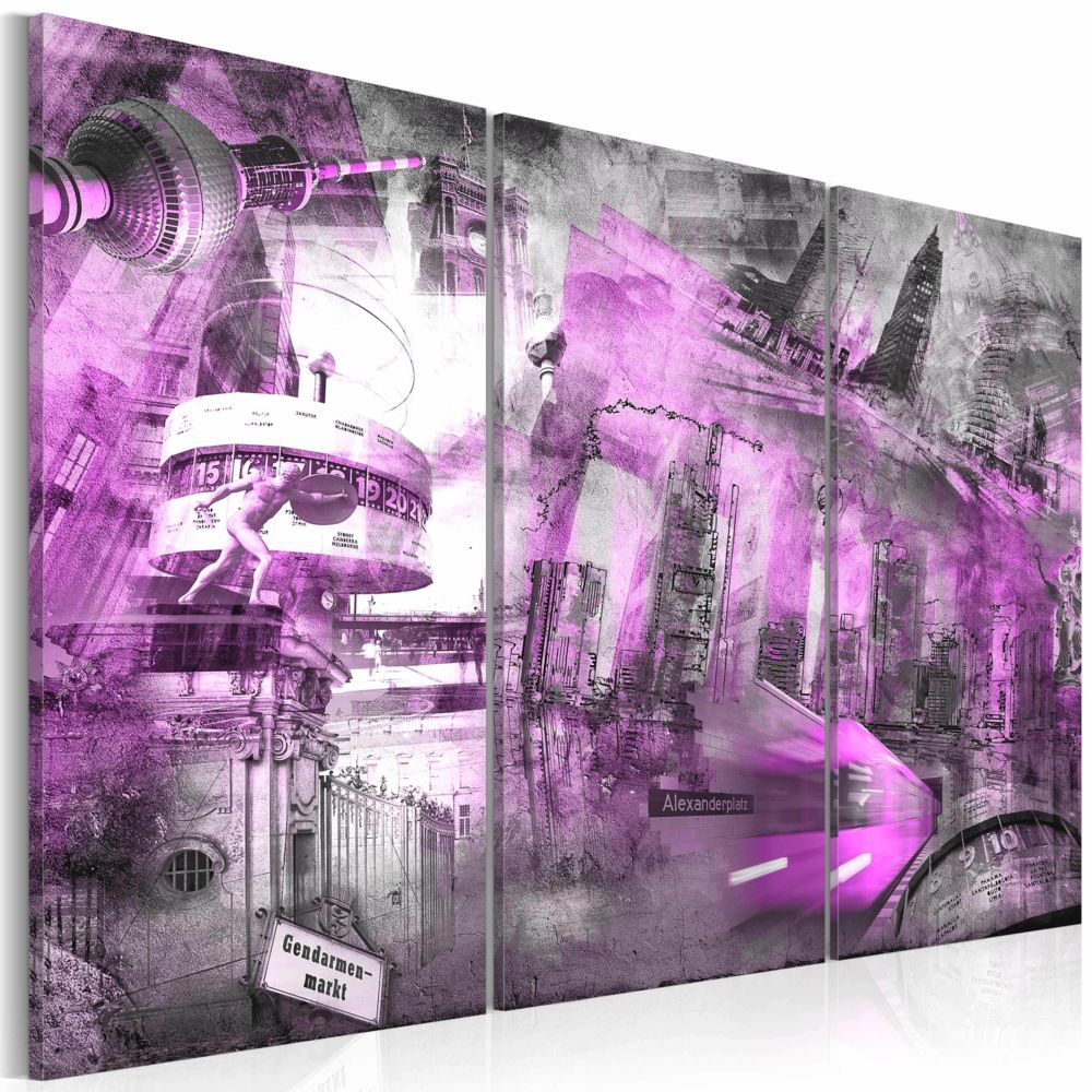 Bimago - Tableau | Berlin | architecture (violet) | 60x40 | - Tableaux, peintures