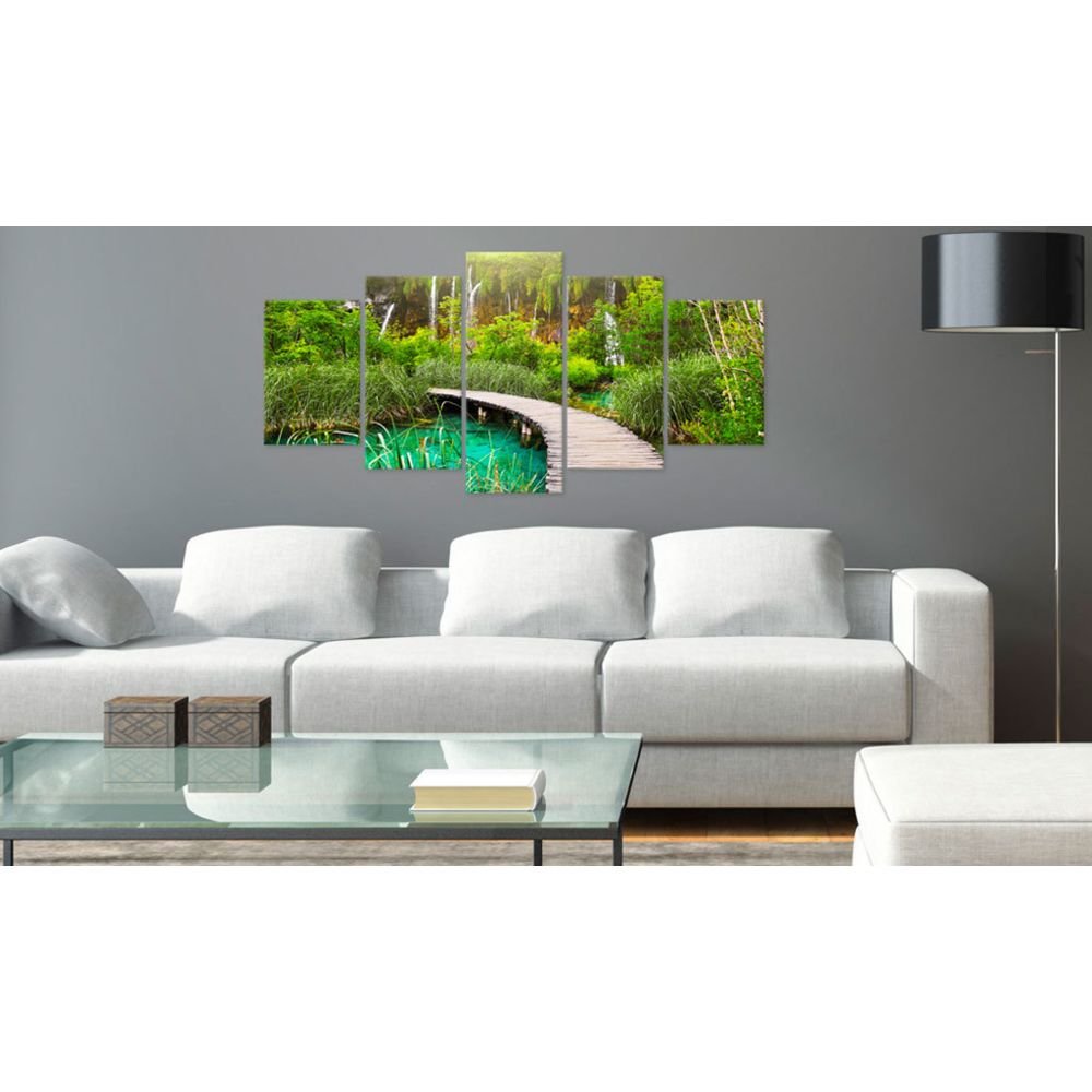 marque generique - 200x100 Tableau Forêt Paysages Superbe Emerald Trail - Tableaux, peintures