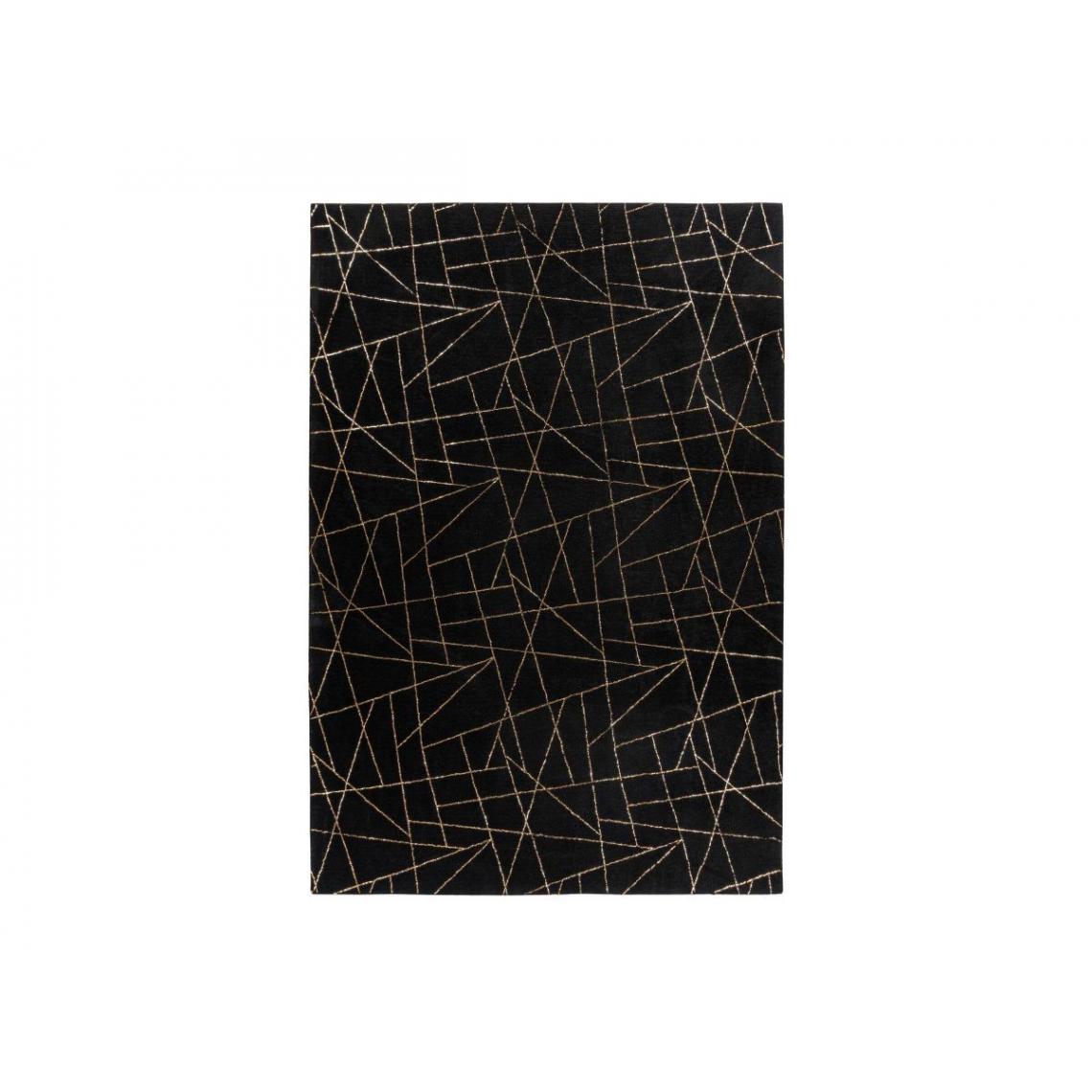 Bobochic - BOBOCHIC Tapis poil mi-long rectangulaire ALTEA motif graphique Noir 80x150 - Tapis