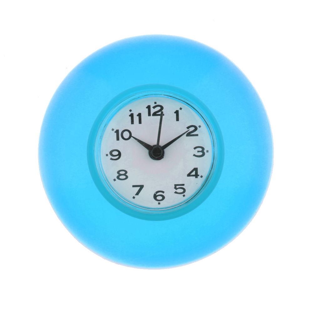 marque generique - mini étanche cuisine salle de bain baignoire douche horloge avec ventouse bleu - Horloges, pendules