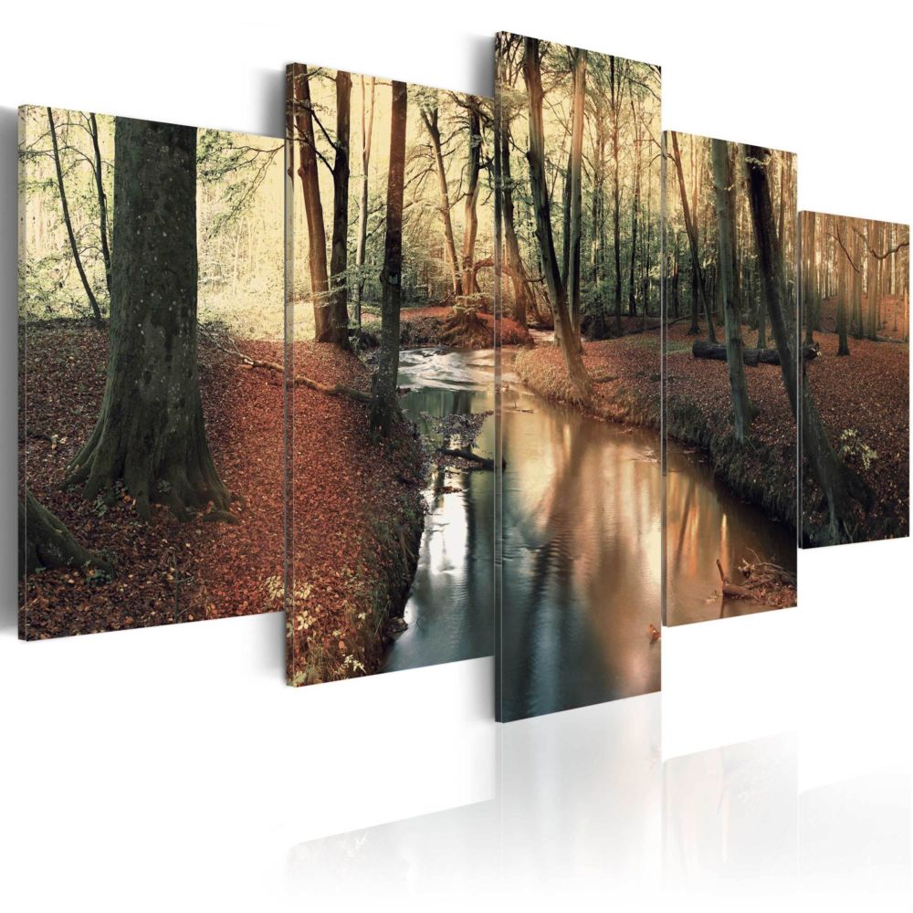 Artgeist - Tableau - Brown autumn: forest 200x100 - Tableaux, peintures