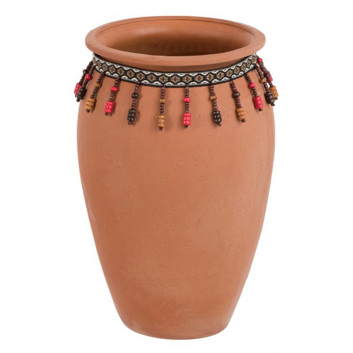 Paris Prix - Cache-Pot en Céramique Perles 25cm Terracotta - Pots, cache-pots