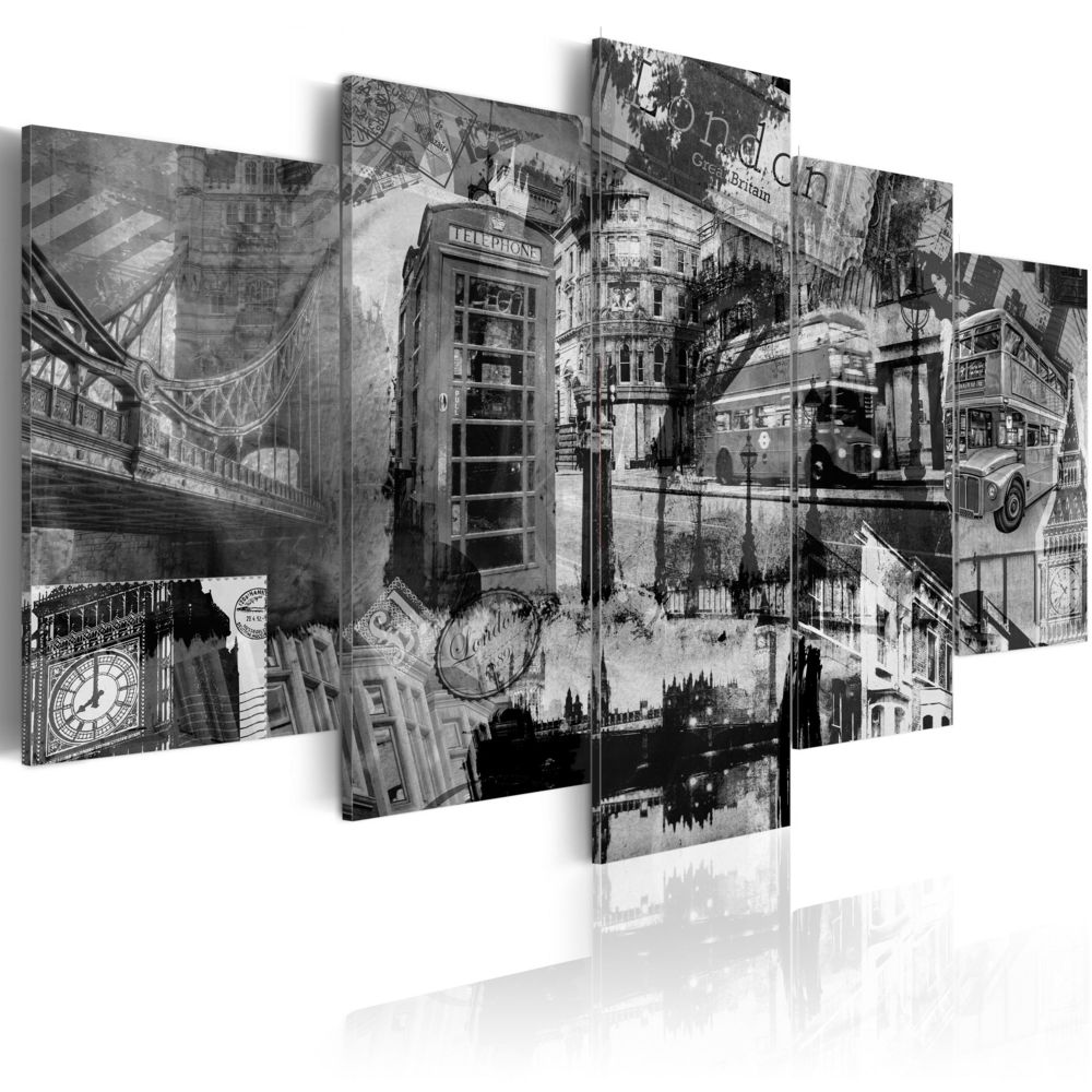 Bimago - Tableau - L'essence de Londres - 5 pièces - Décoration, image, art | Villes | Londres | - Tableaux, peintures